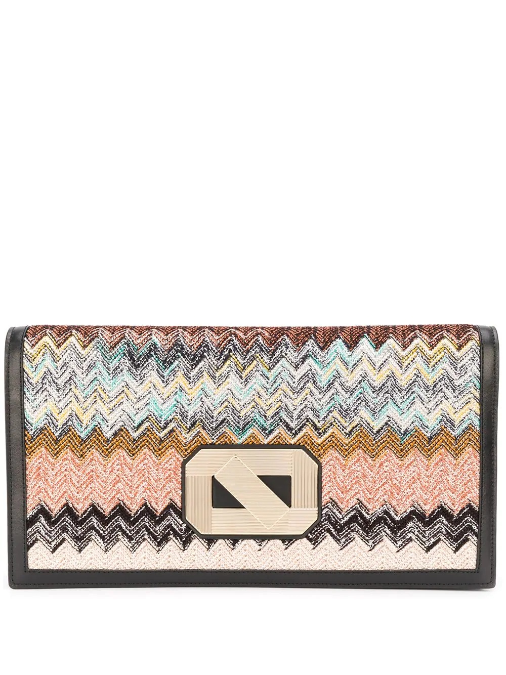 zigzag pattern clutch bag - 1