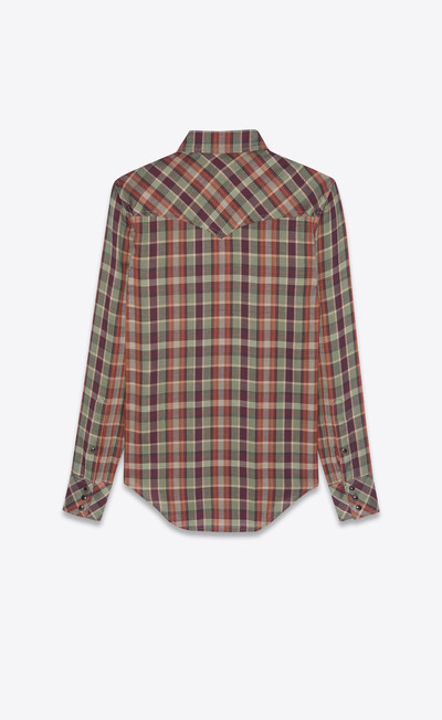 SAINT LAURENT western shirt in checked viscose outlook