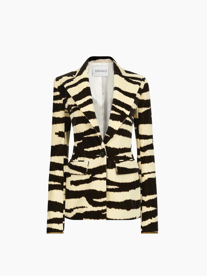 Zebra-Print Tailored Blazer 5