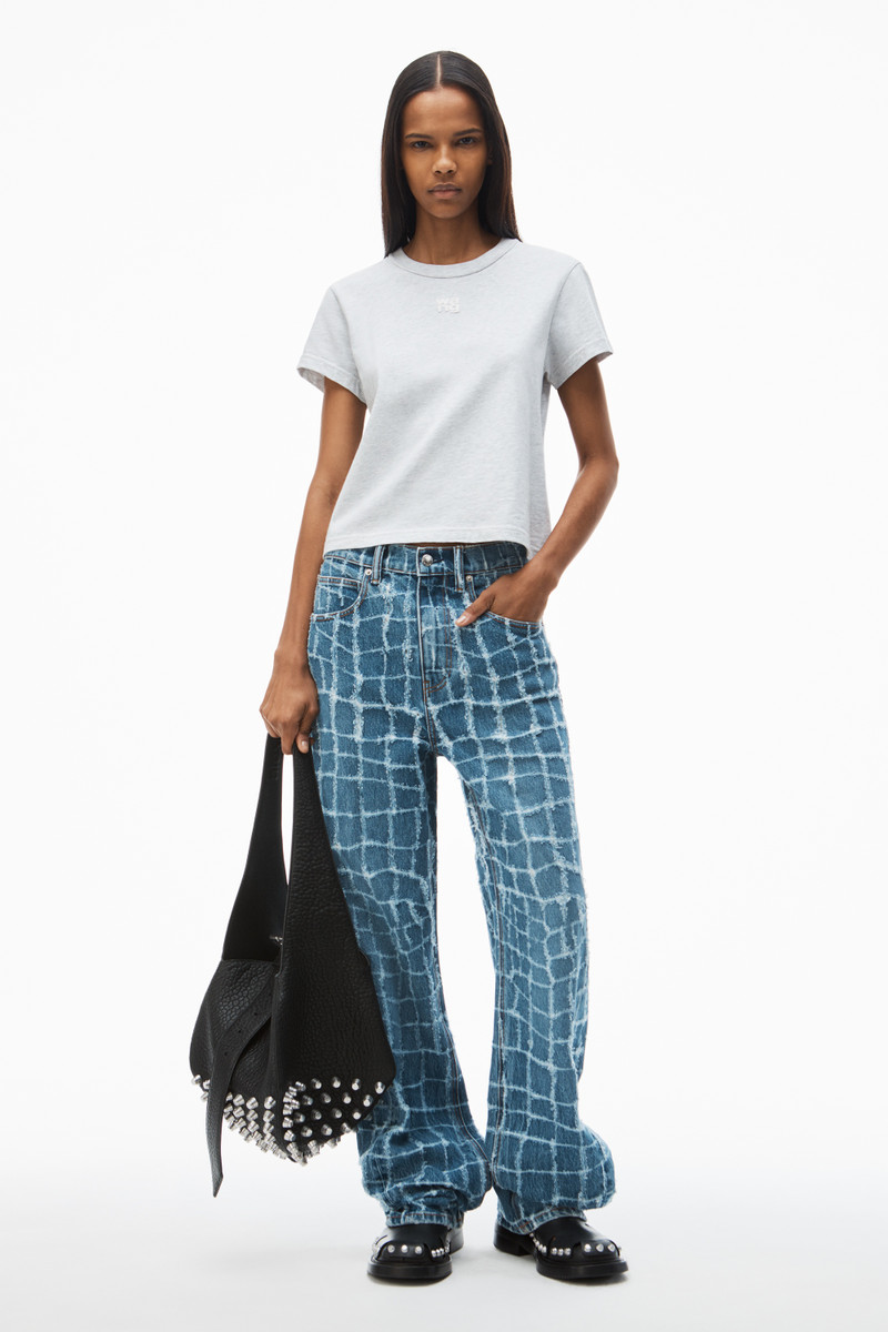 Alexander Wang Essential Logo Shrunken Short-Sleeve Tee in Organic Cotton outlook