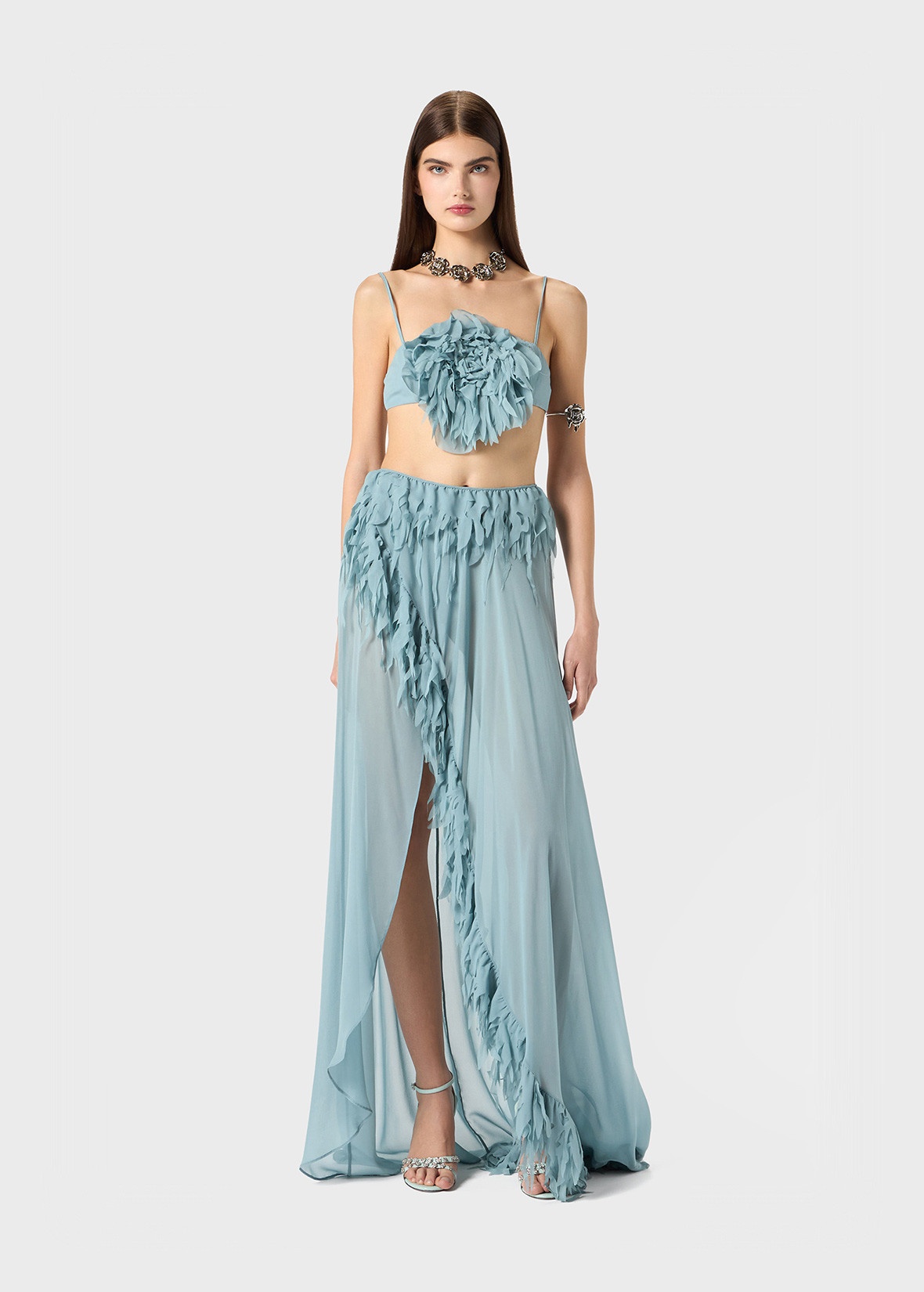 GEORGETTE TOP WITH 3D ROSE - 2