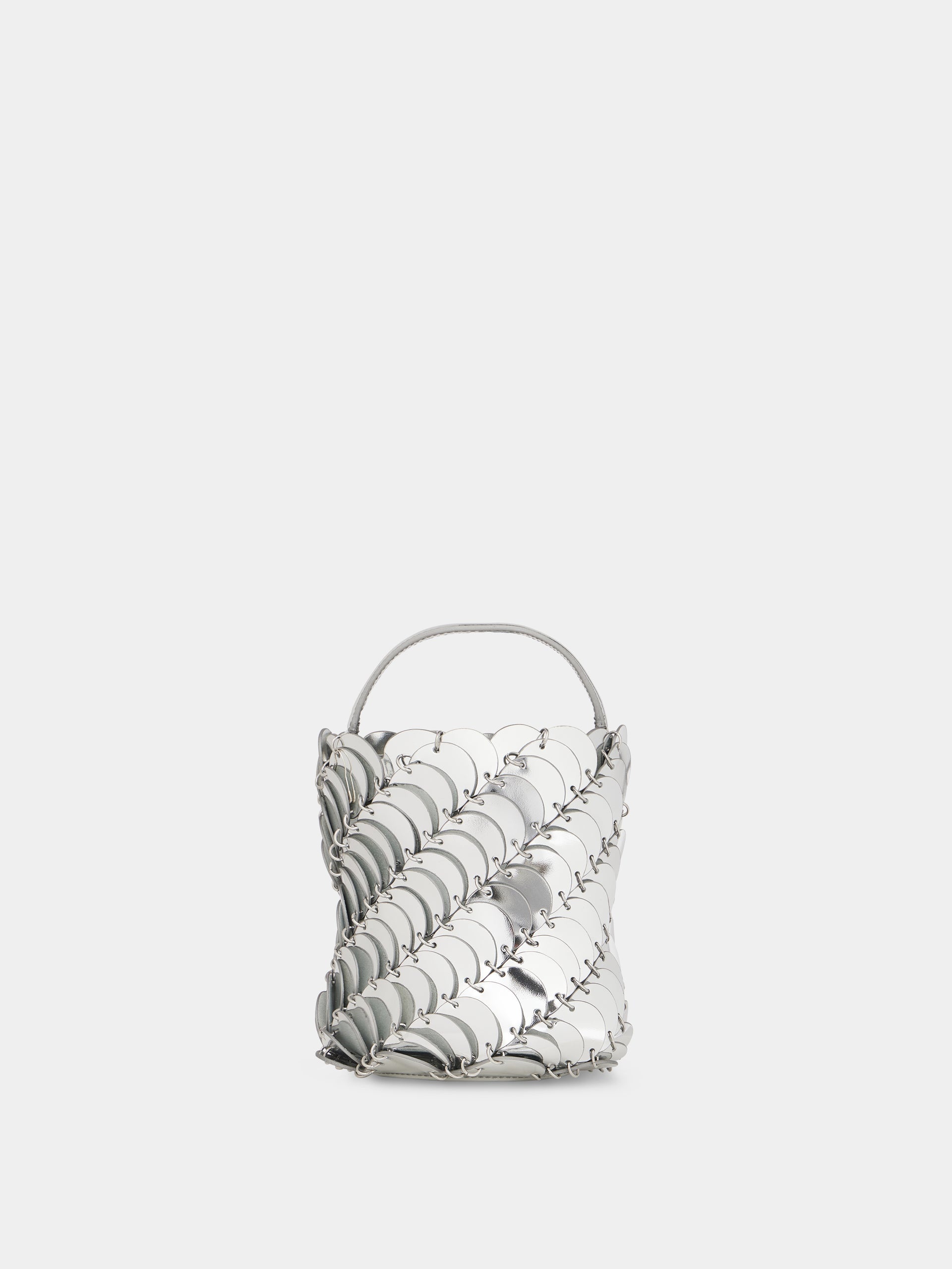 MEDIUM SILVER BUCKET PACO BAG IN LEATHER - 2