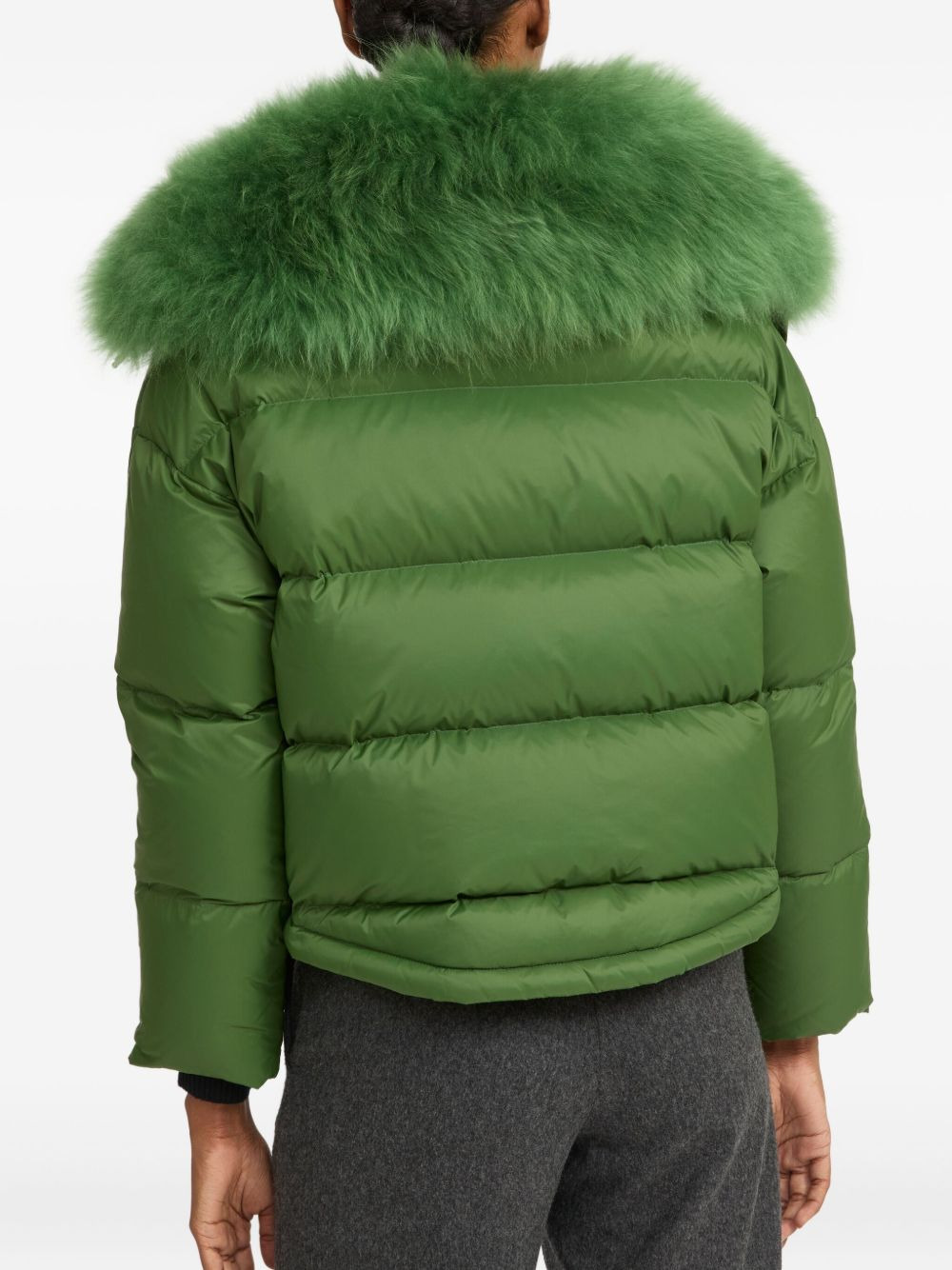 lambshearlking-trimmed puffer jacket - 4