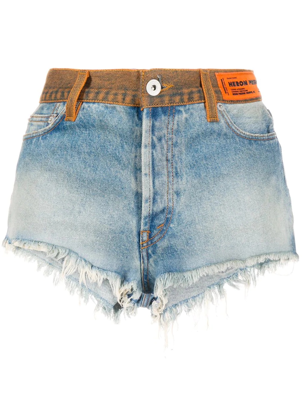 high-waisted denim shorts - 1