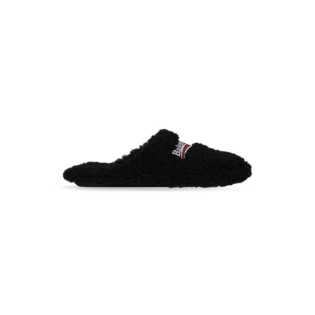 Men's Furry Mule in Black - 1