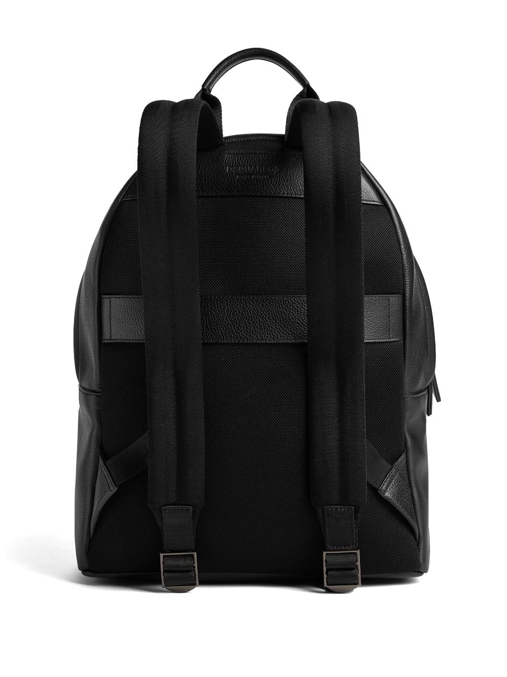 logo-print pebbled leather backpack - 2