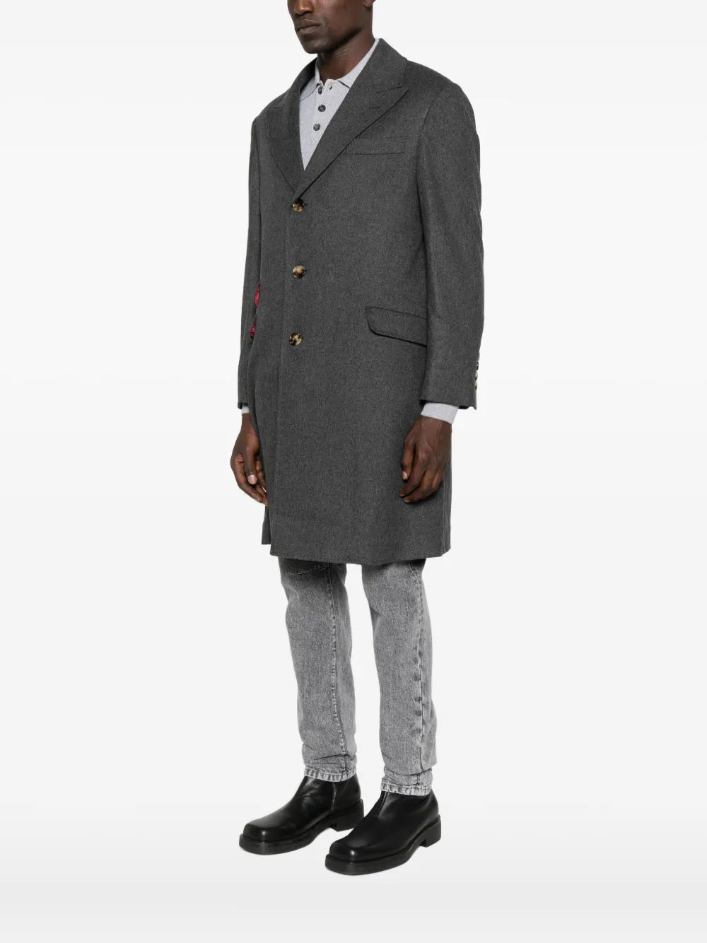 Brunello Cucinelli Men ^ Coat With Button Closure And Pocket - 3