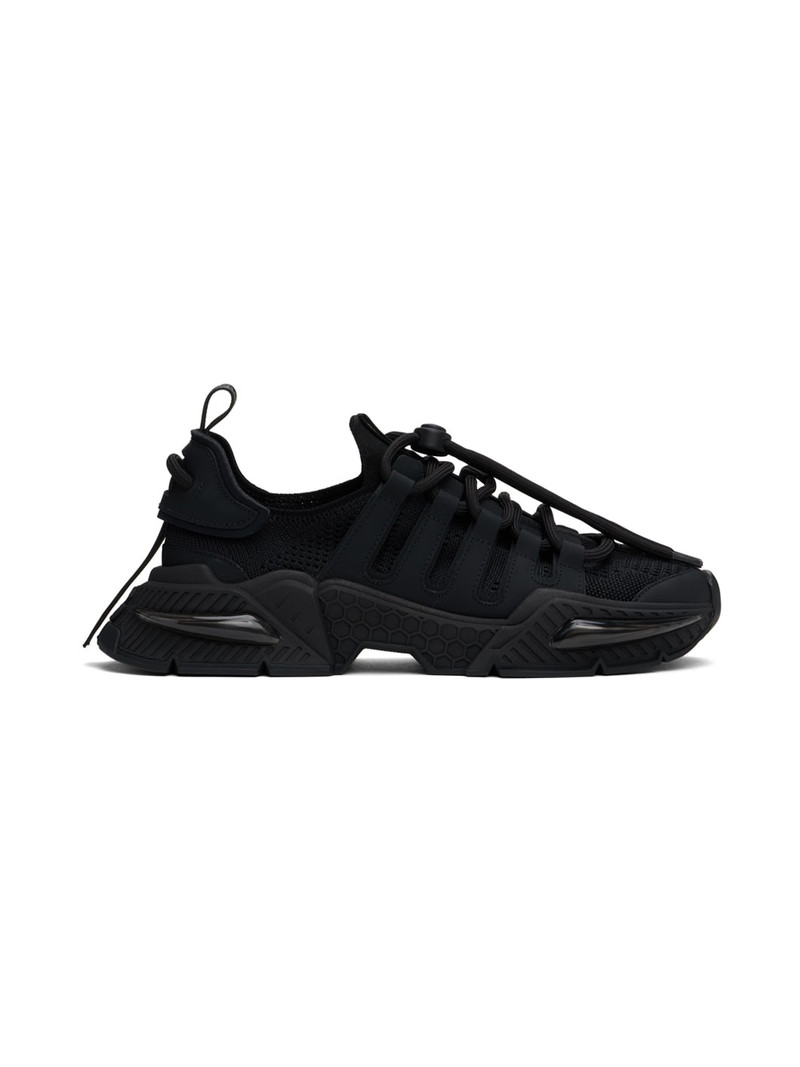 Black Mixed-Material Airmaster Sneakers - 1