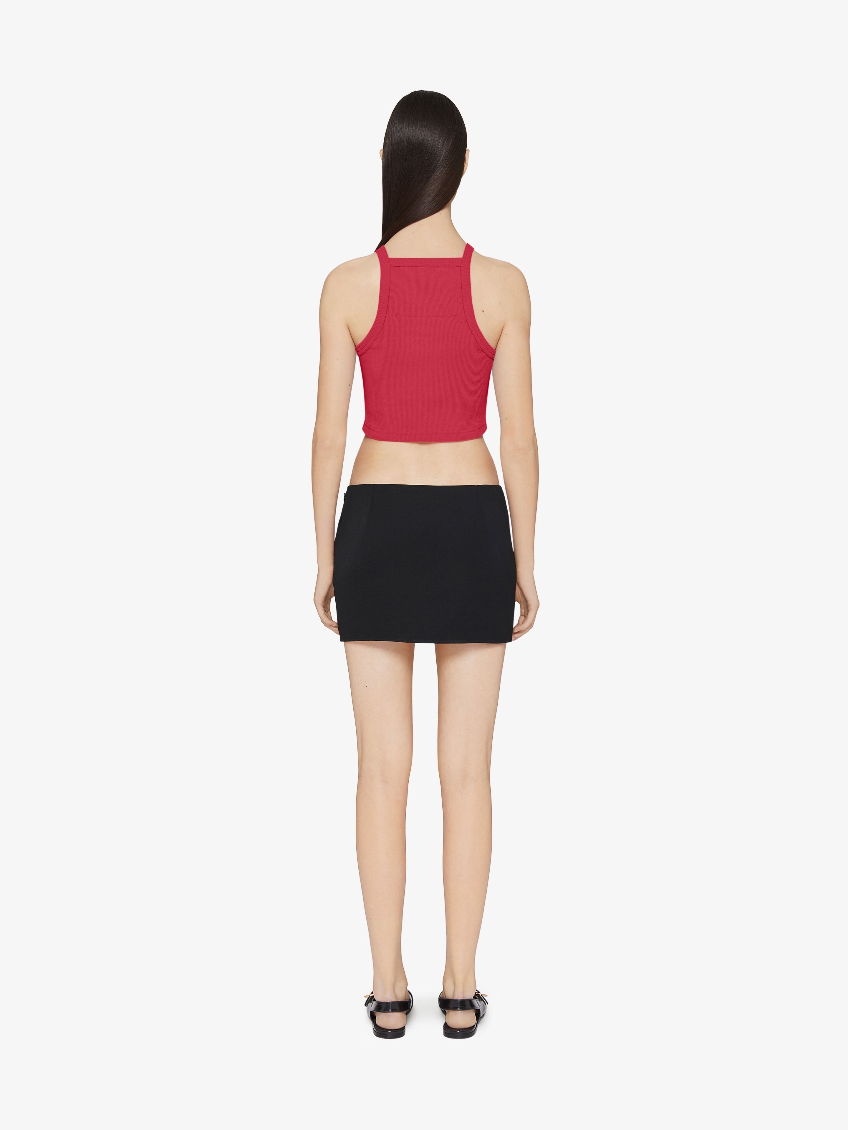 CROPPED TANK TOP IN COTTON WITH 4G DETAIL - 3