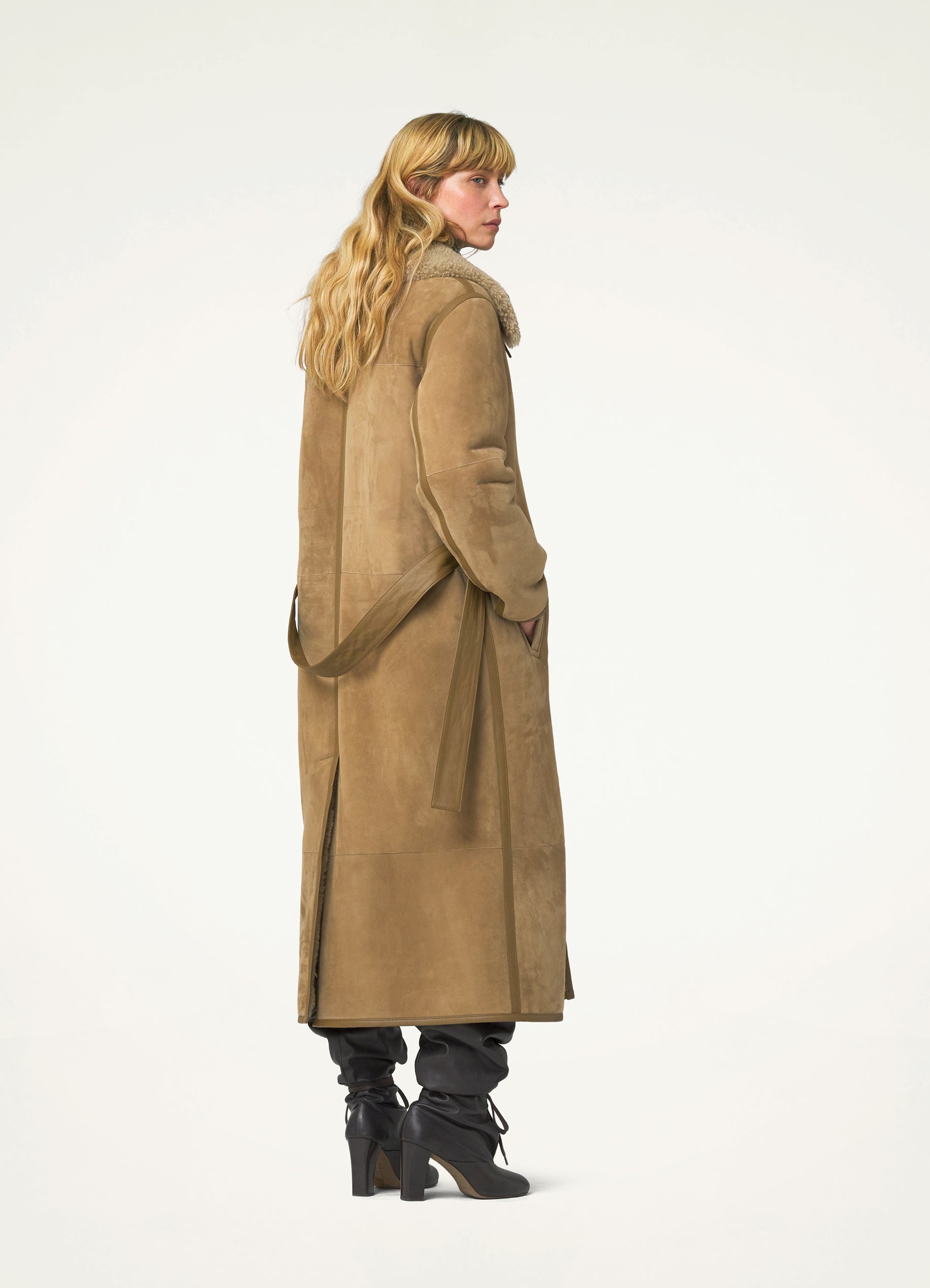 LONG SHEARLING COAT - 3