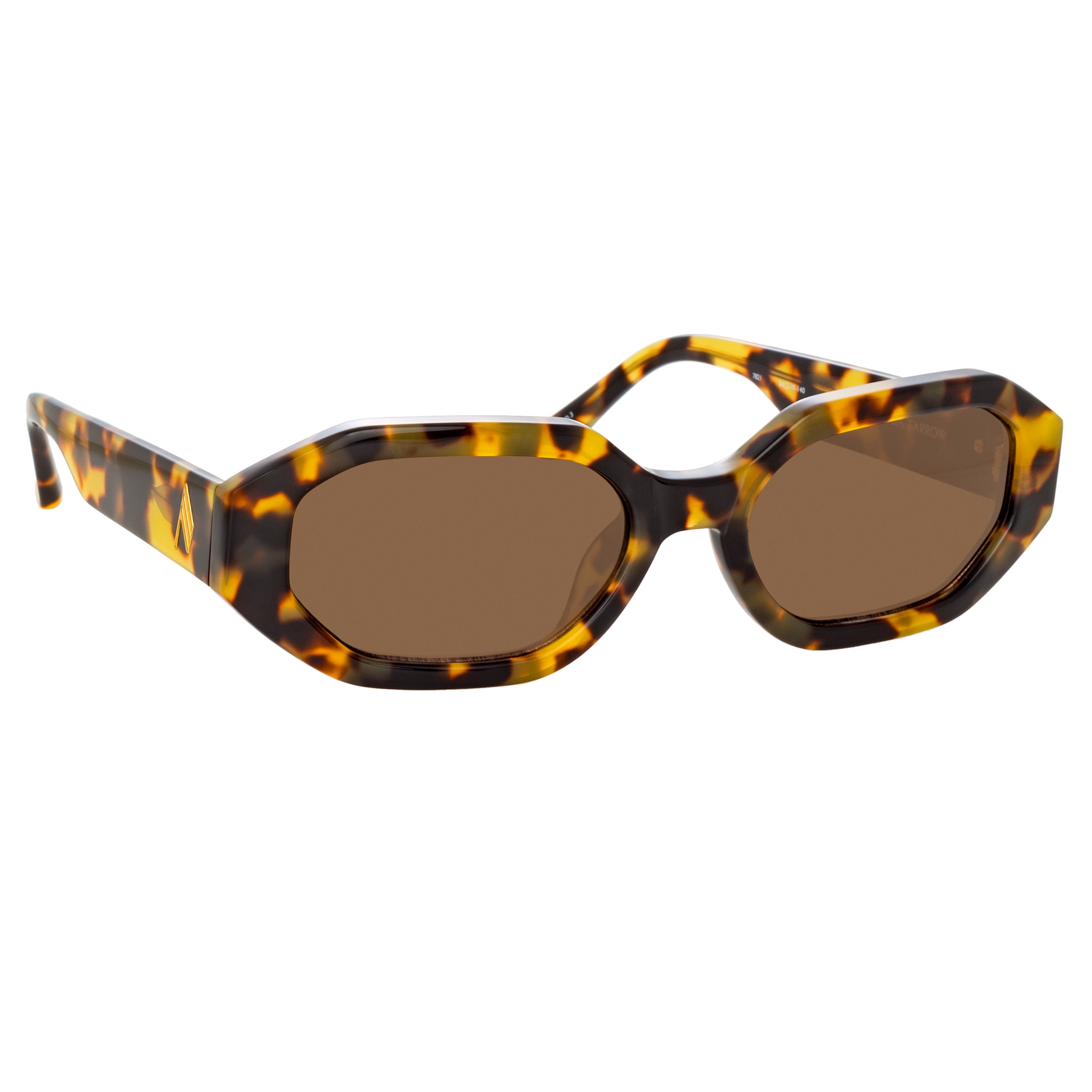 Irene Angular Sunglasses in Tortoiseshell and Brown - 3