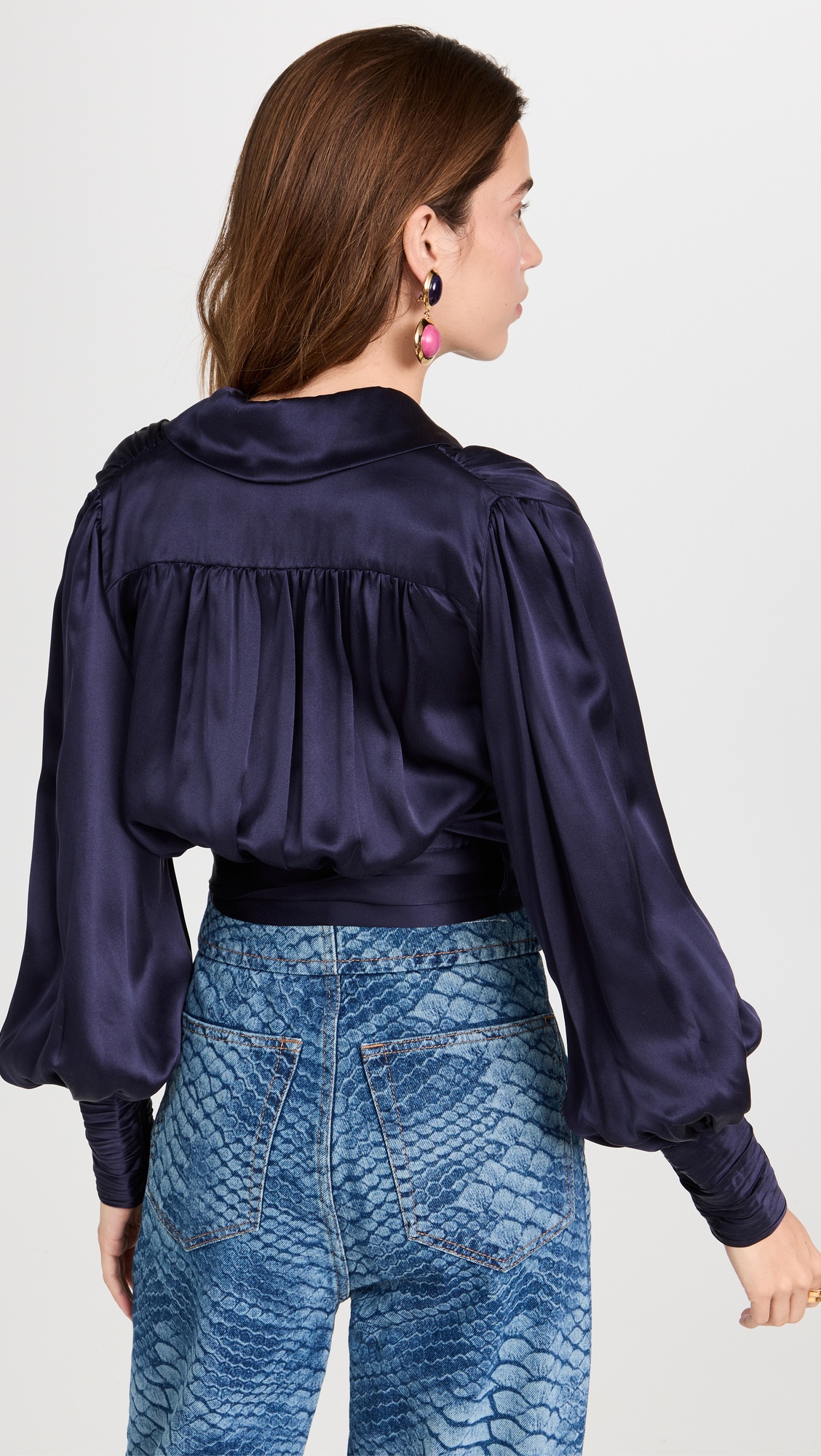 Silk Wrap Blouse - 2