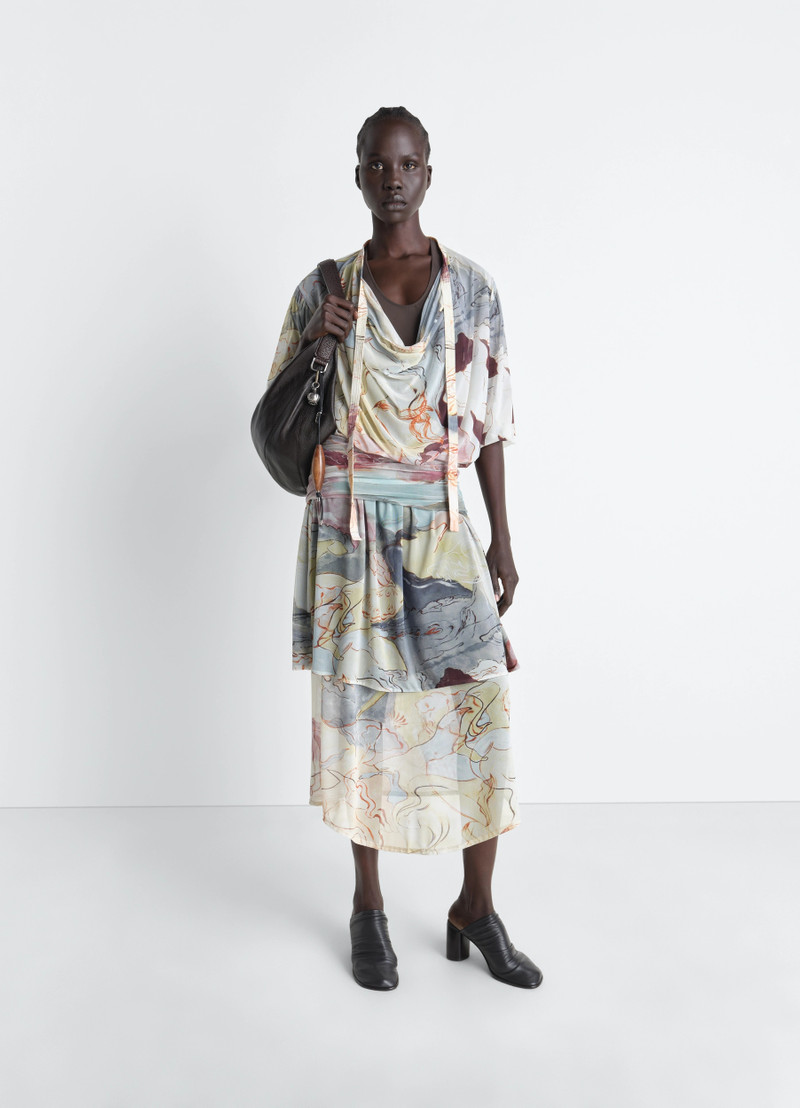 Lemaire DOUBLE LAYER DRESS IN AQUAREL PRINTED MESH outlook