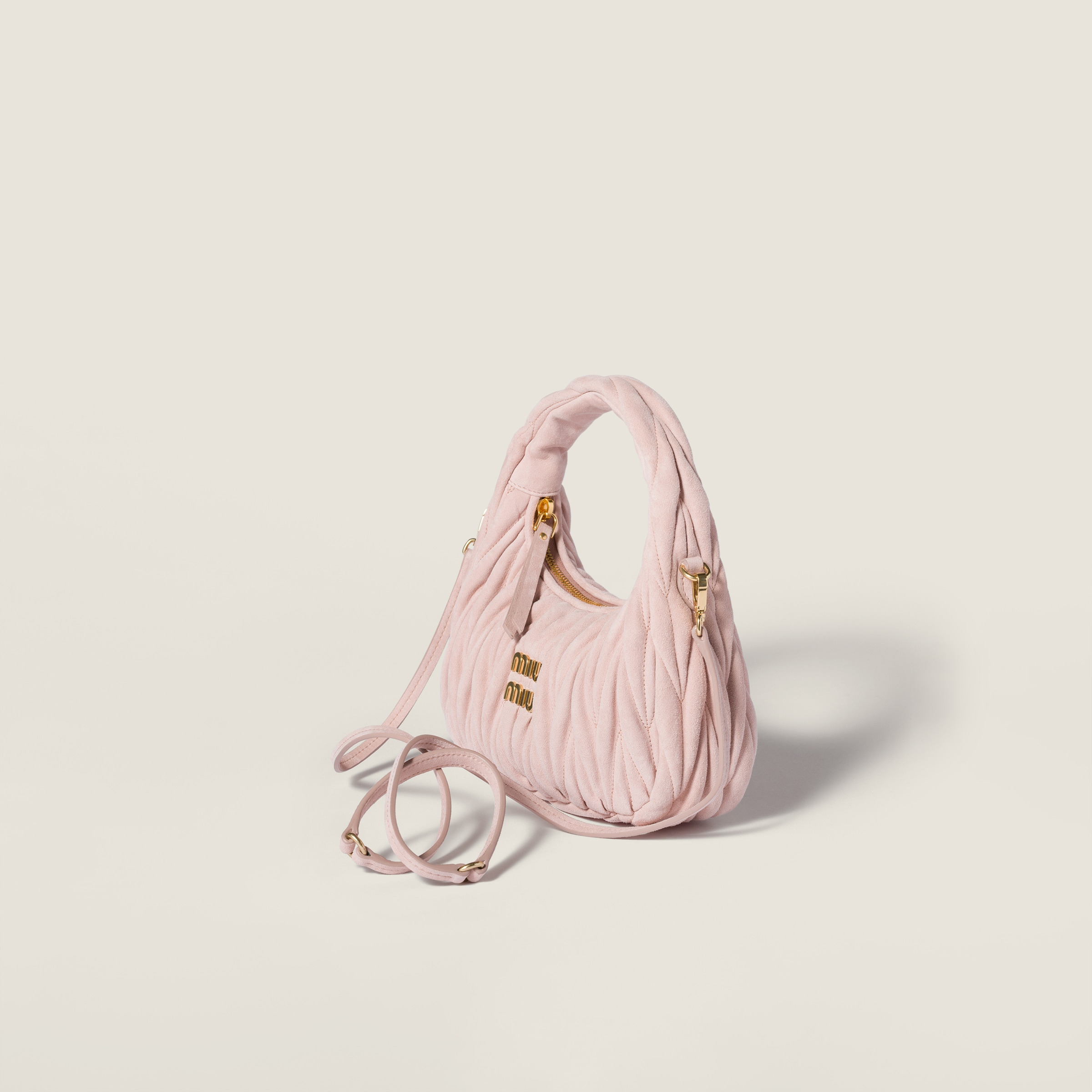 Wander matelassé suede bag - 2