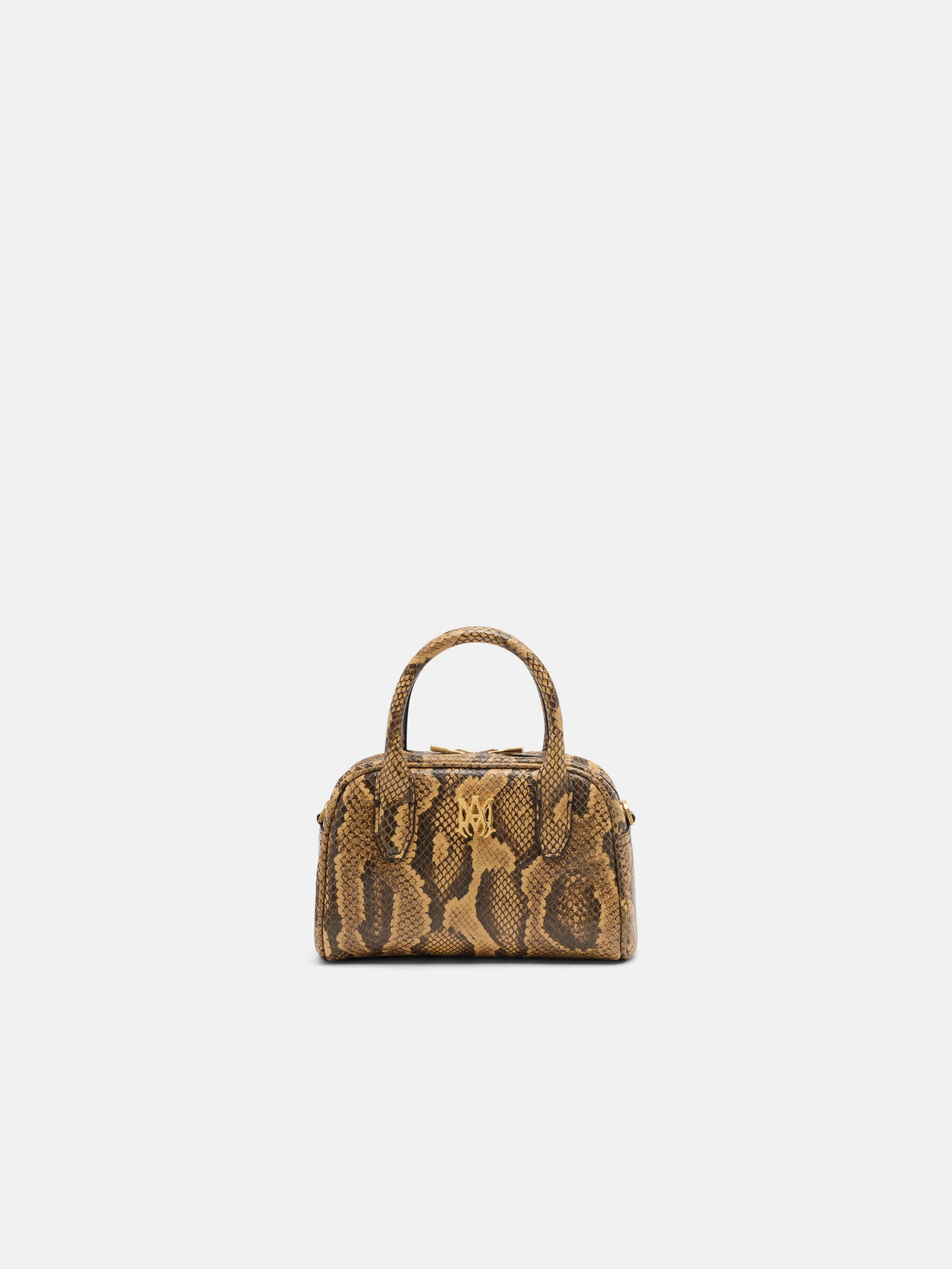 WOMEN'S PYTHON EMBOSSED MICRO MA BOWLING BAG - 1