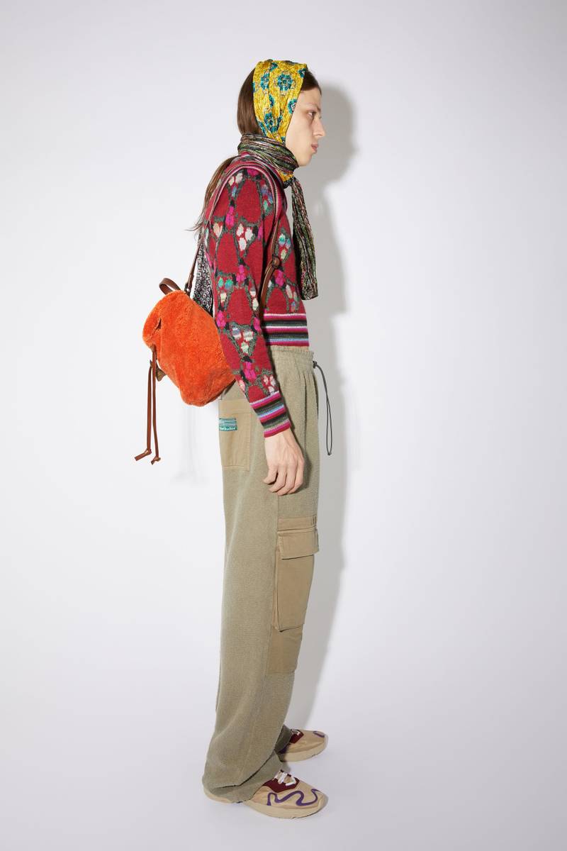 Furry fleece backpack - Orange 3