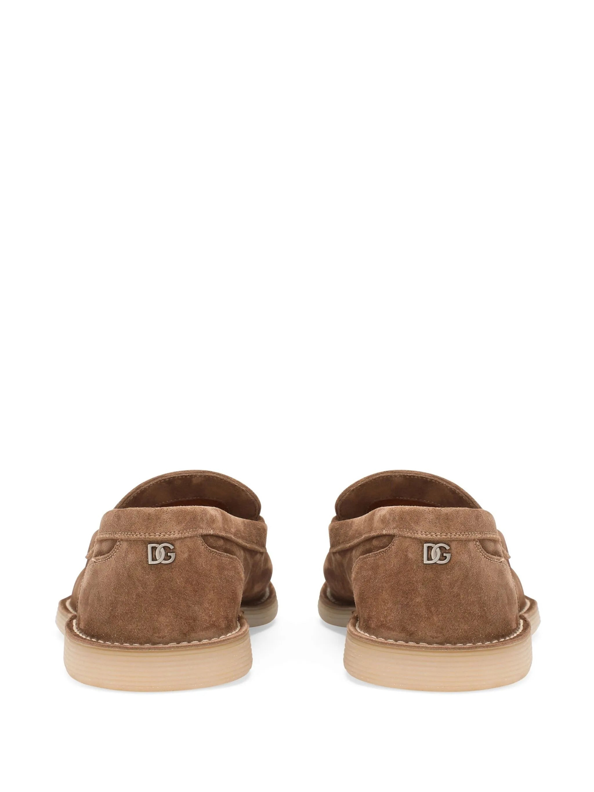 DG-plaque suede loafers - 3