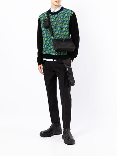 DSQUARED2 monogram-print panelled jumper outlook