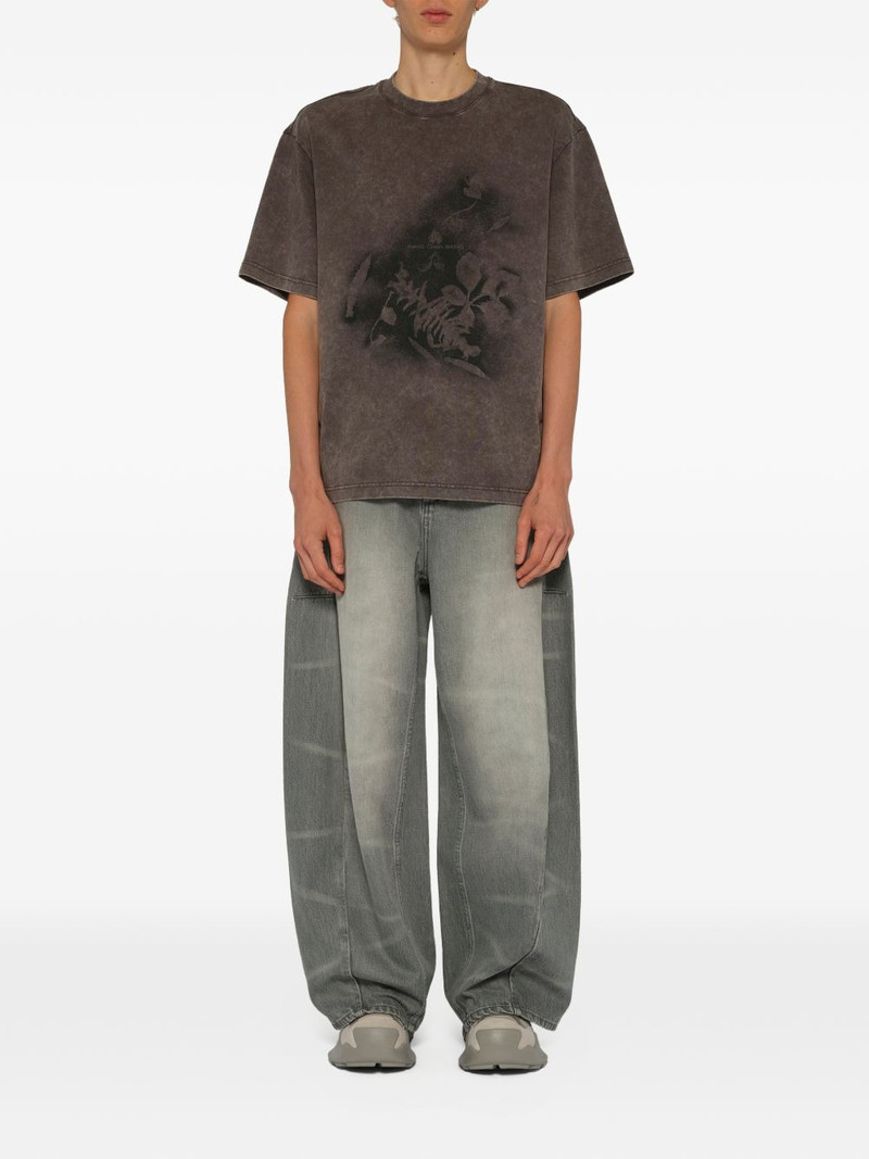 spray-painted plant-motif T-shirt 3