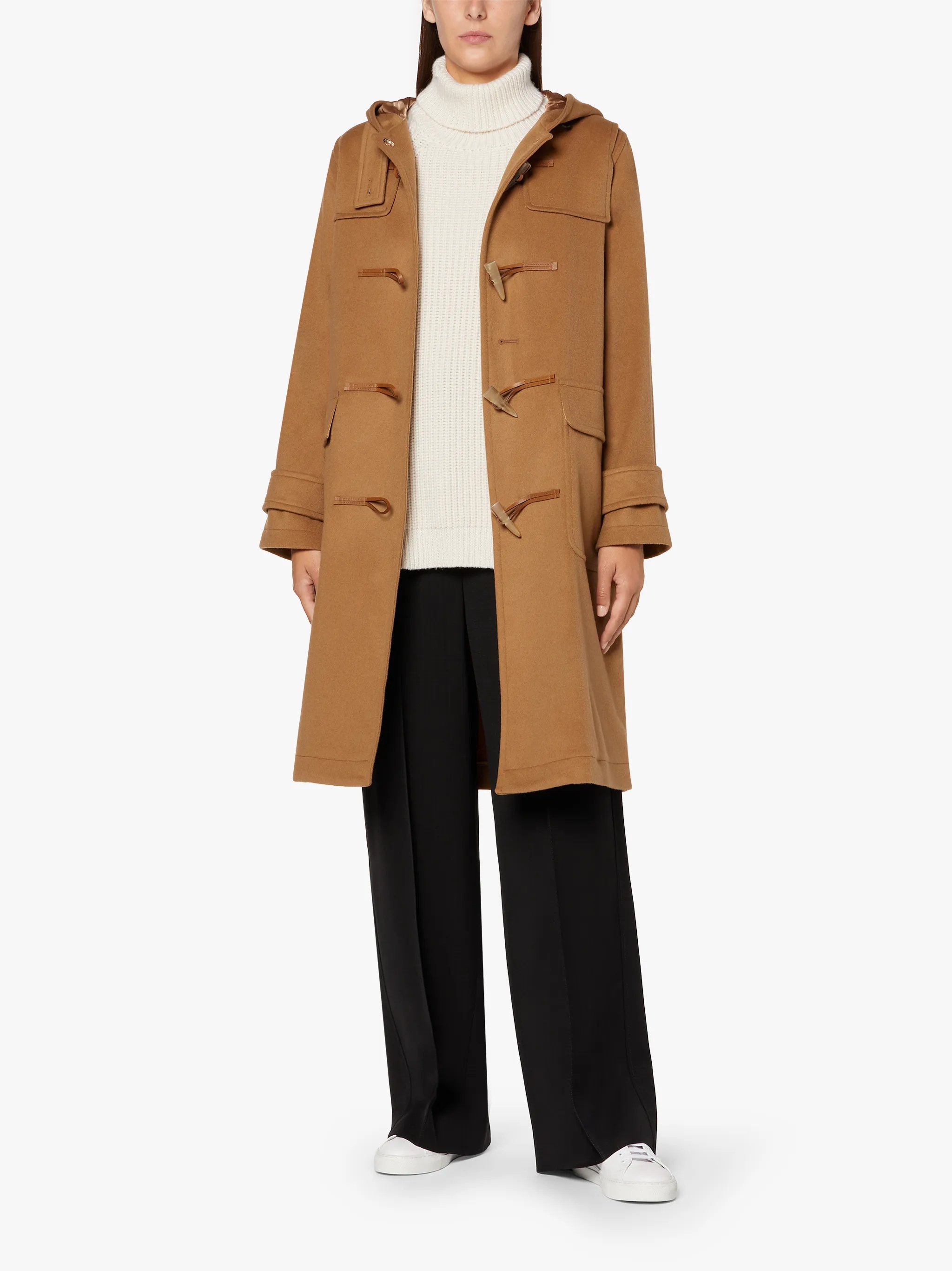 INVERALLAN BEIGE WOOL & CASHMERE DUFFLE COAT | LM-1090BS - 2