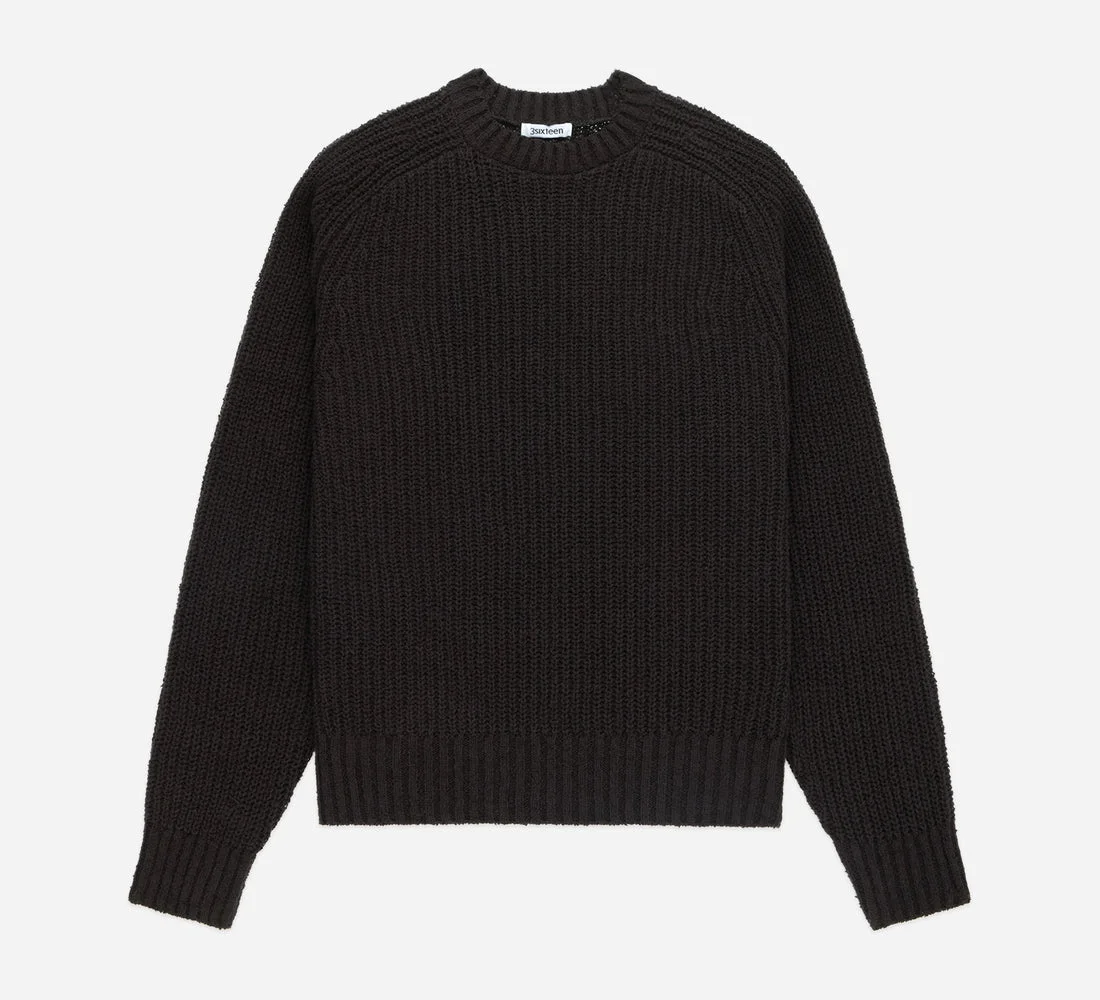 Cotton Crewneck Sweater - Bark Boucle - 1