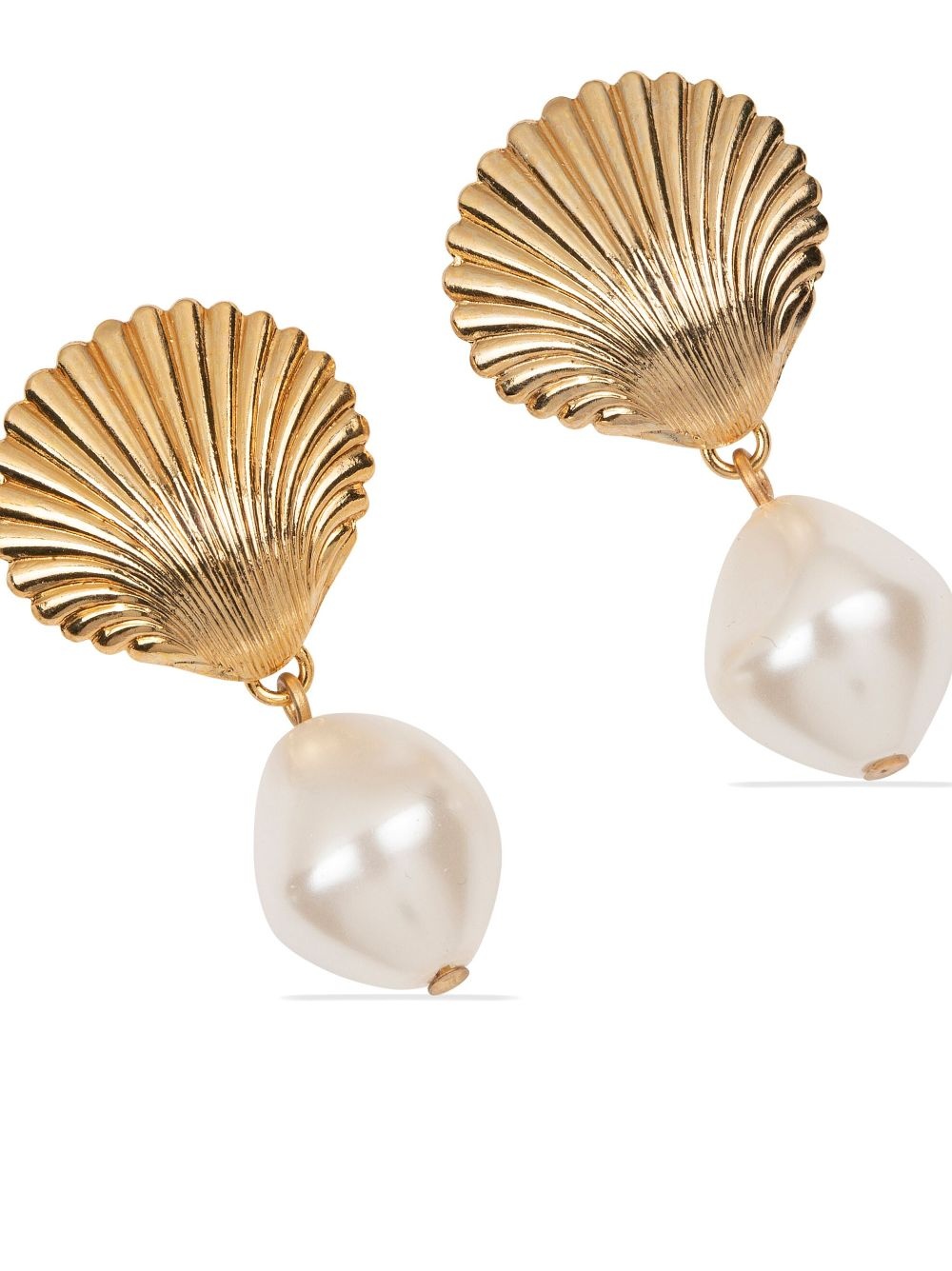 Alana shell baroque-pearl earrings - 2