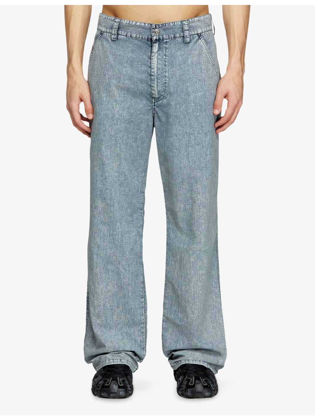 P-Hantik-Chino Denim-Effect Straight-Leg Woven Trousers - 3