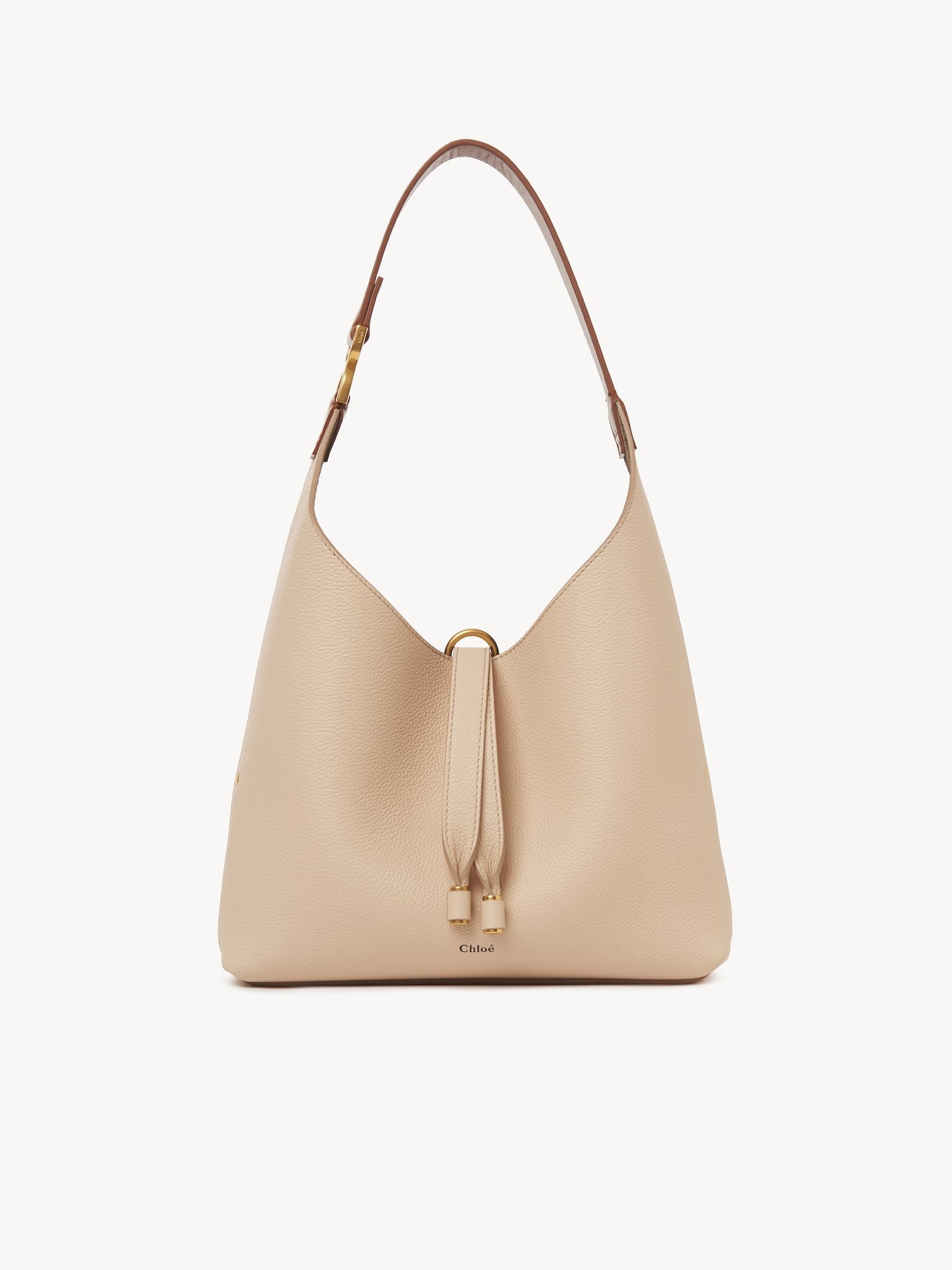 SMALL MARCIE HOBO BAG IN GRAINED LEATHER - 1