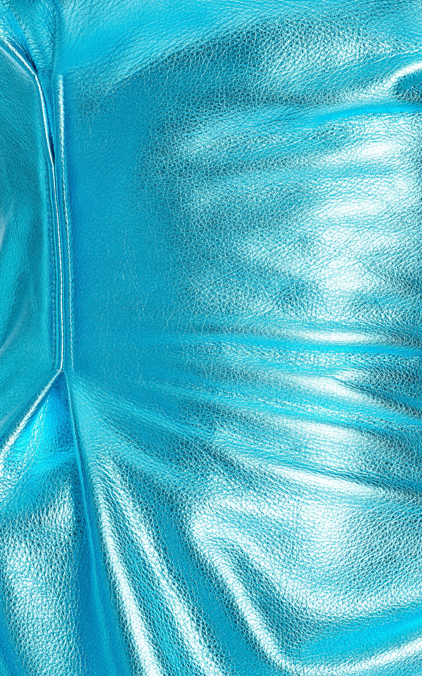 Metallic Leather Mini Dress blue - 4