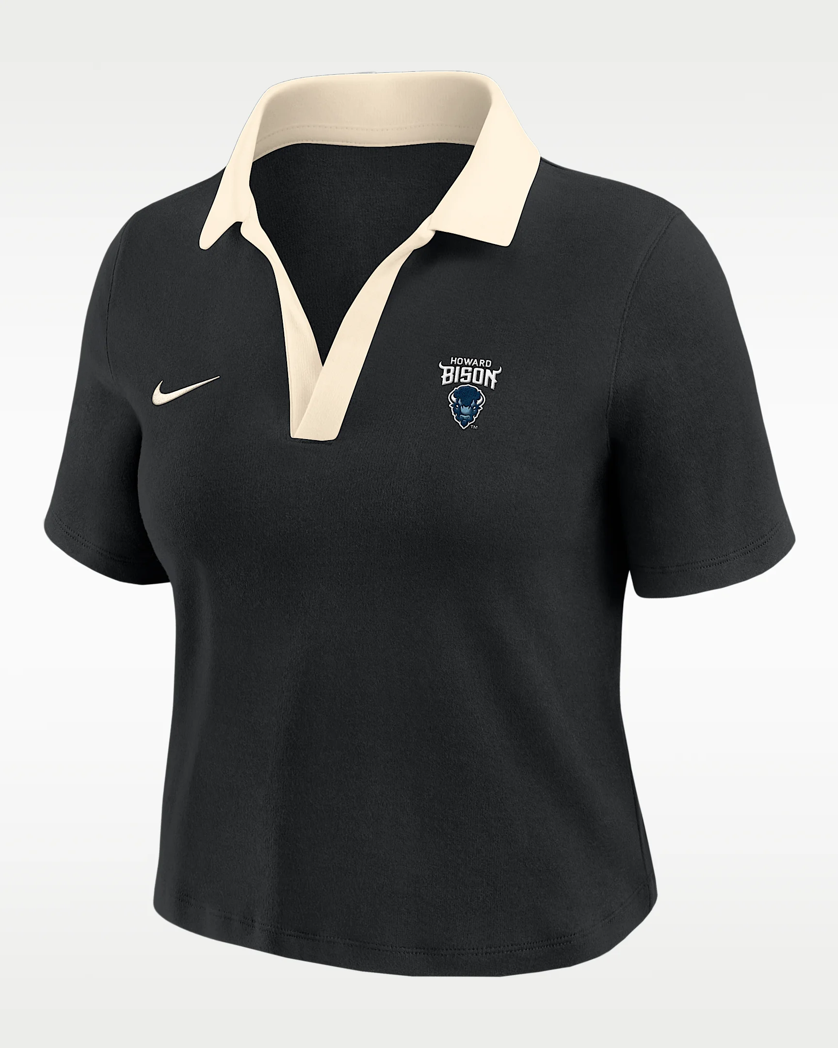 Nike College (Howard University) Women's Short-Sleeve Polo Crop Top - 1