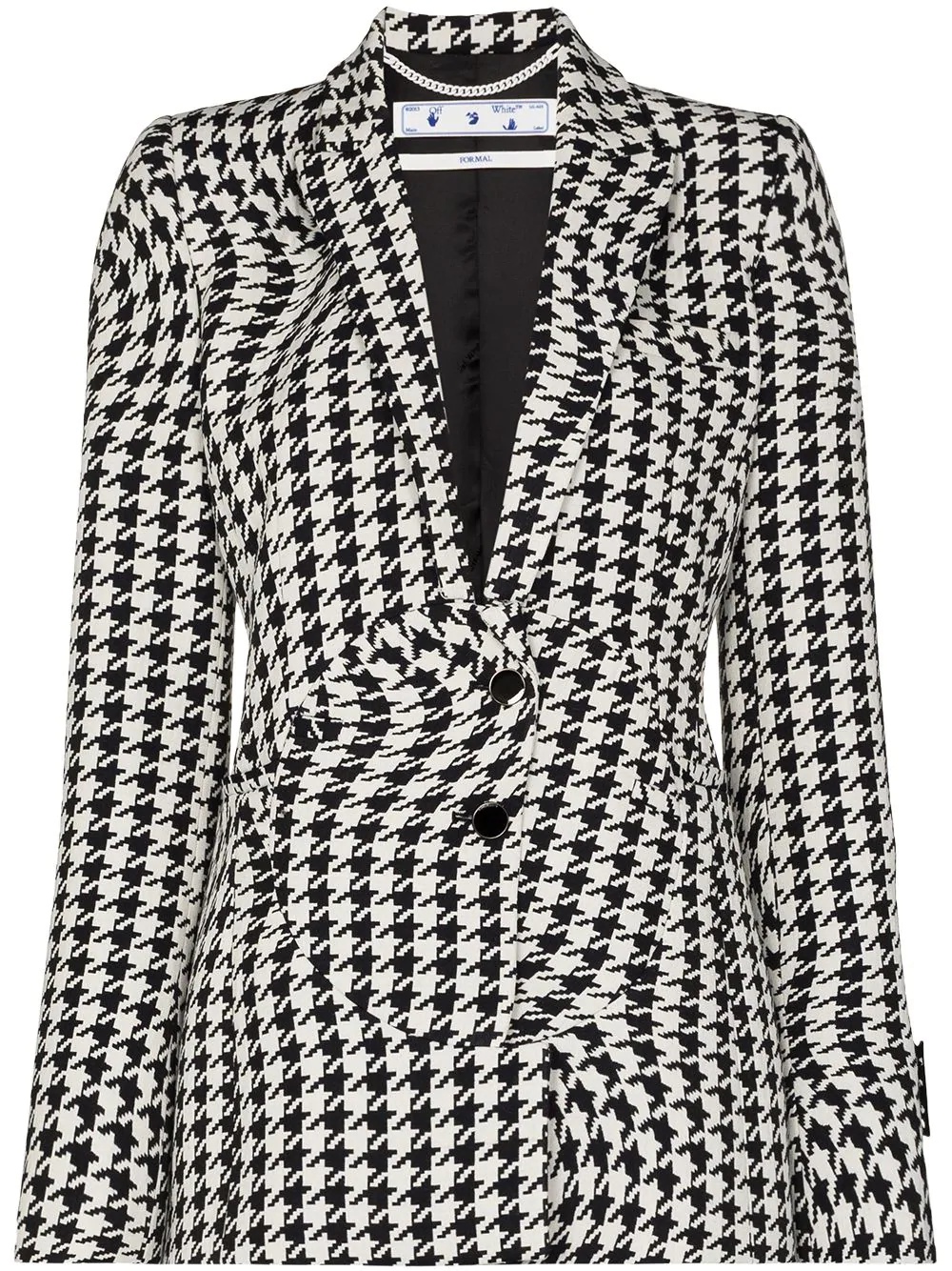 houndstooth single-breasted blazer - 1