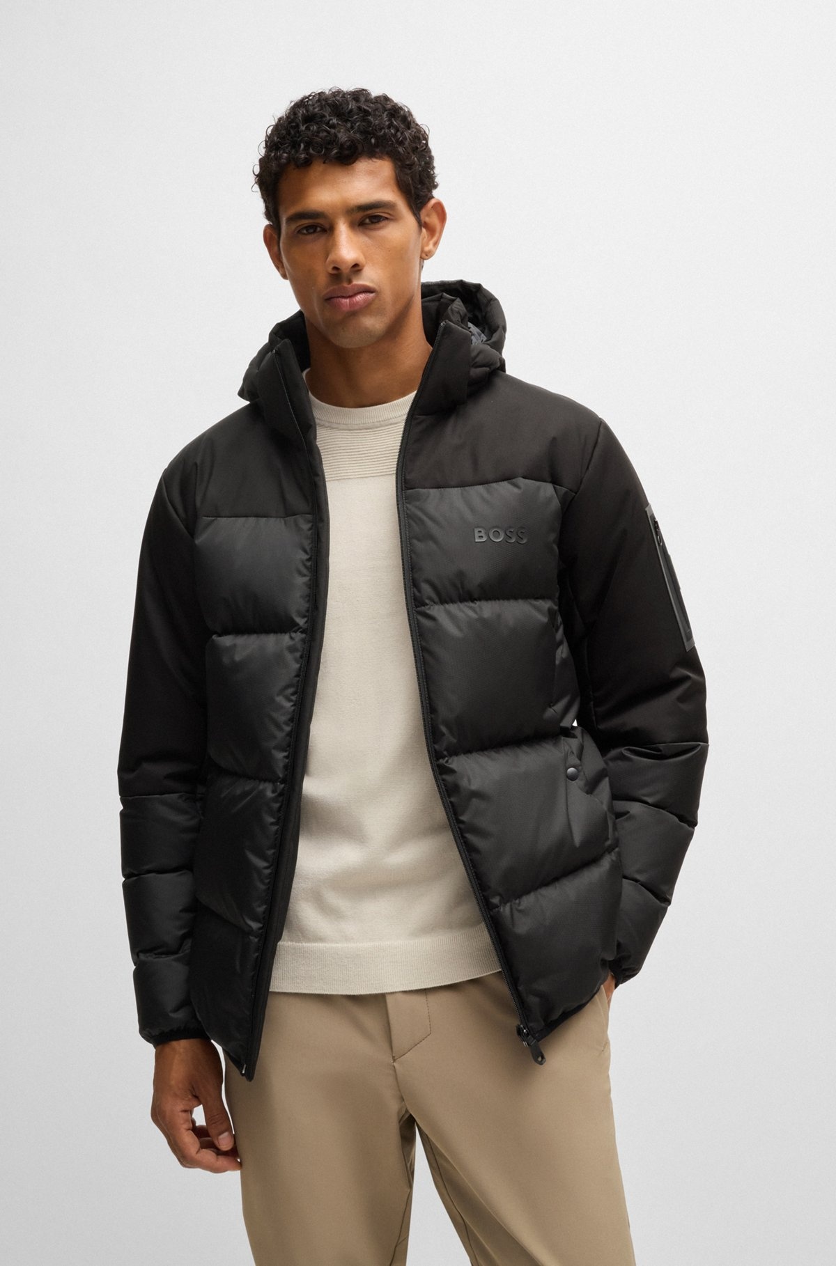 WATER-REPELLENT DOWN JACKET WITH DETACHABLE HOOD - 2