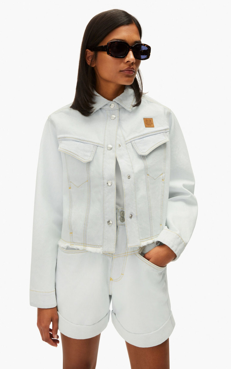 KENZO Loose-fit organic cotton denim jacket outlook
