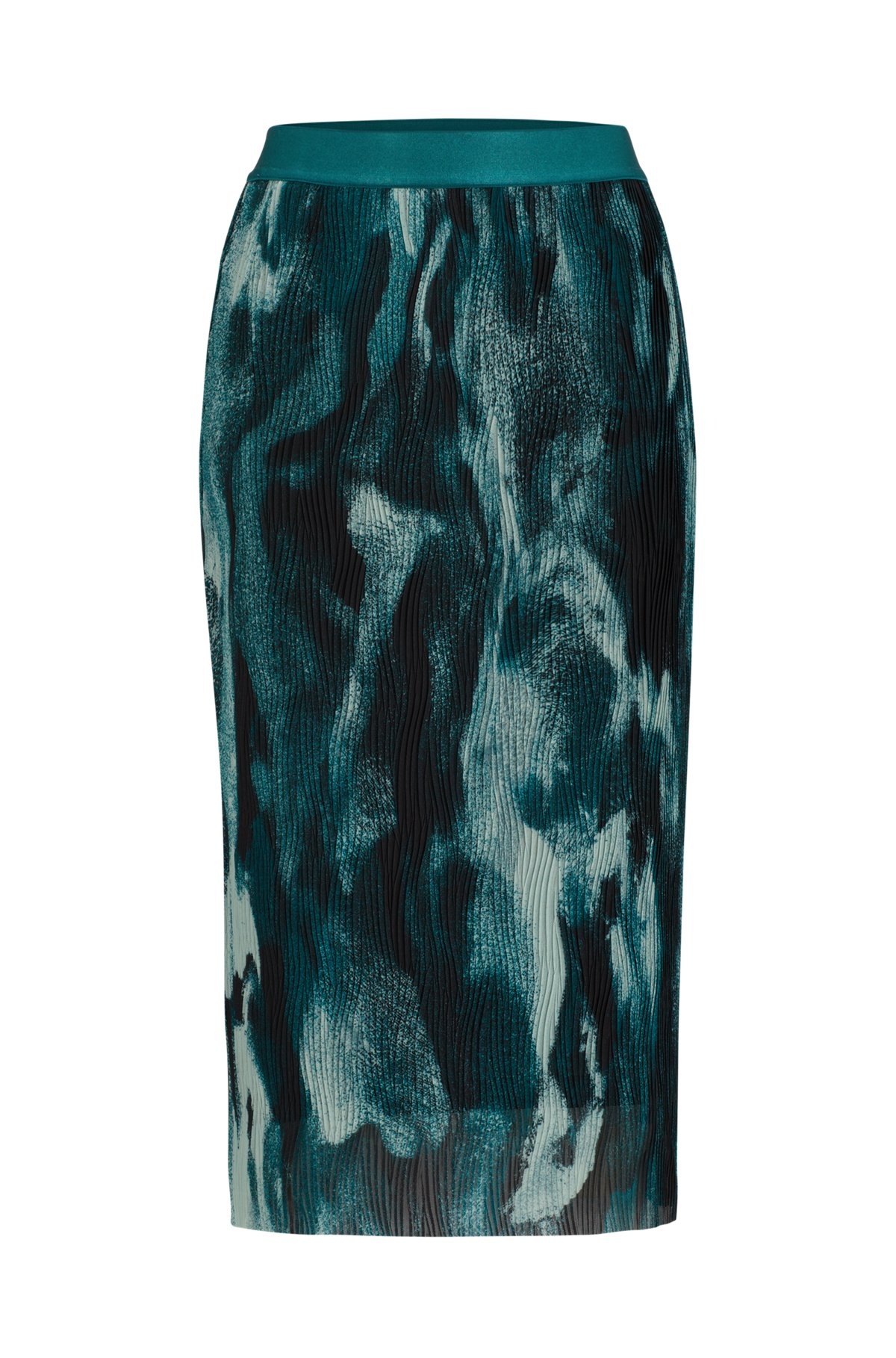 STRETCH-TULLE SLIM-FIT SKIRT WITH SEASONAL PRINT - 1