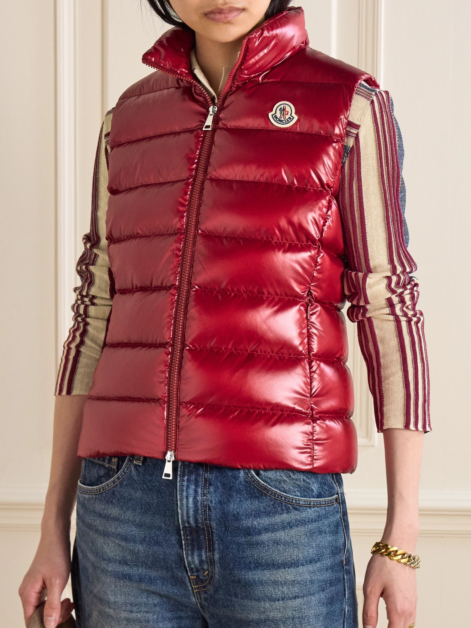 Ghany quilted shell down vest Red - 4