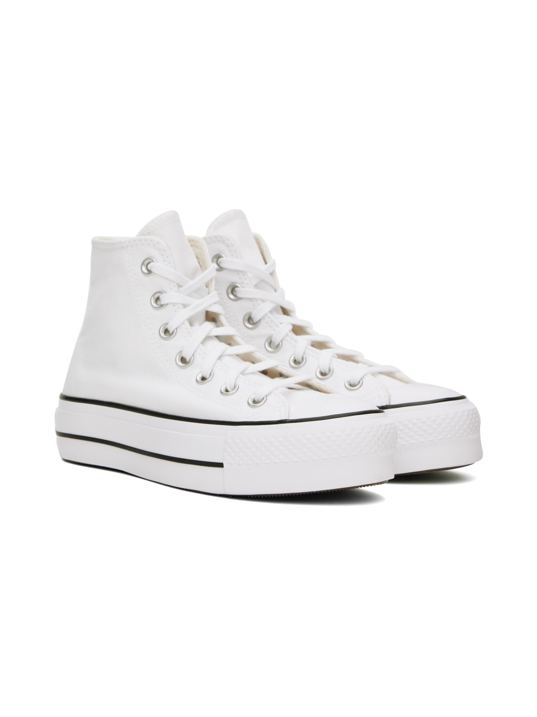 White Chuck Taylor All Star Canvas Platform High Top Sneakers - 4