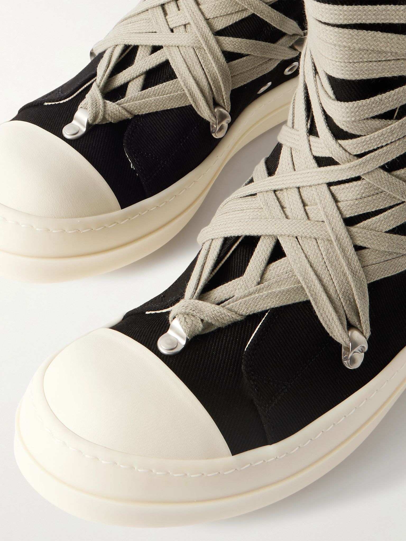 Megalace Denim High-Top Sneakers Black - 5