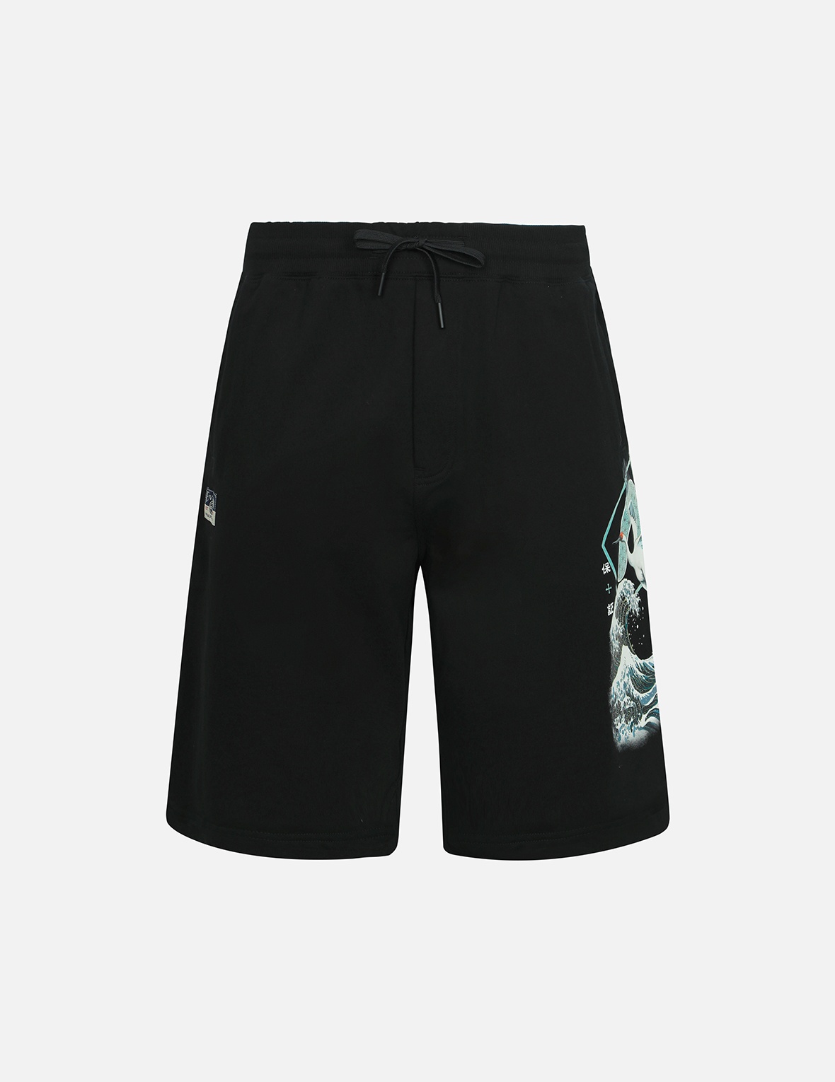 CRANE AND THE GREAT WAVE PRINT RELAX FIT SWEAT SHORTS - 2