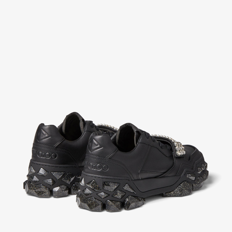 Diamond X Strap/F
Black Calf Leather Low-Top Trainers with Crystal Strap 5