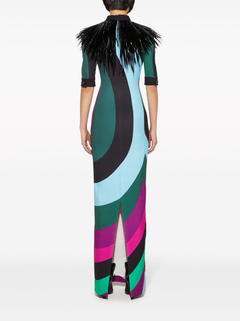 Iride-print crepe maxi dress - 4