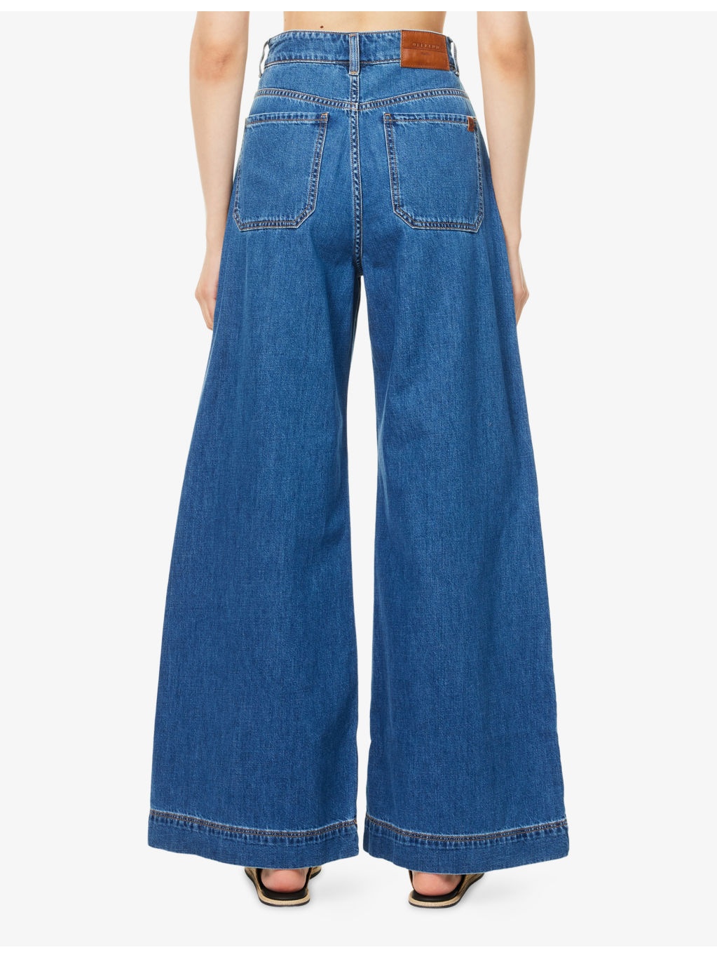 Vega Brand-Patch Wide-Leg Denim Jeans - 4