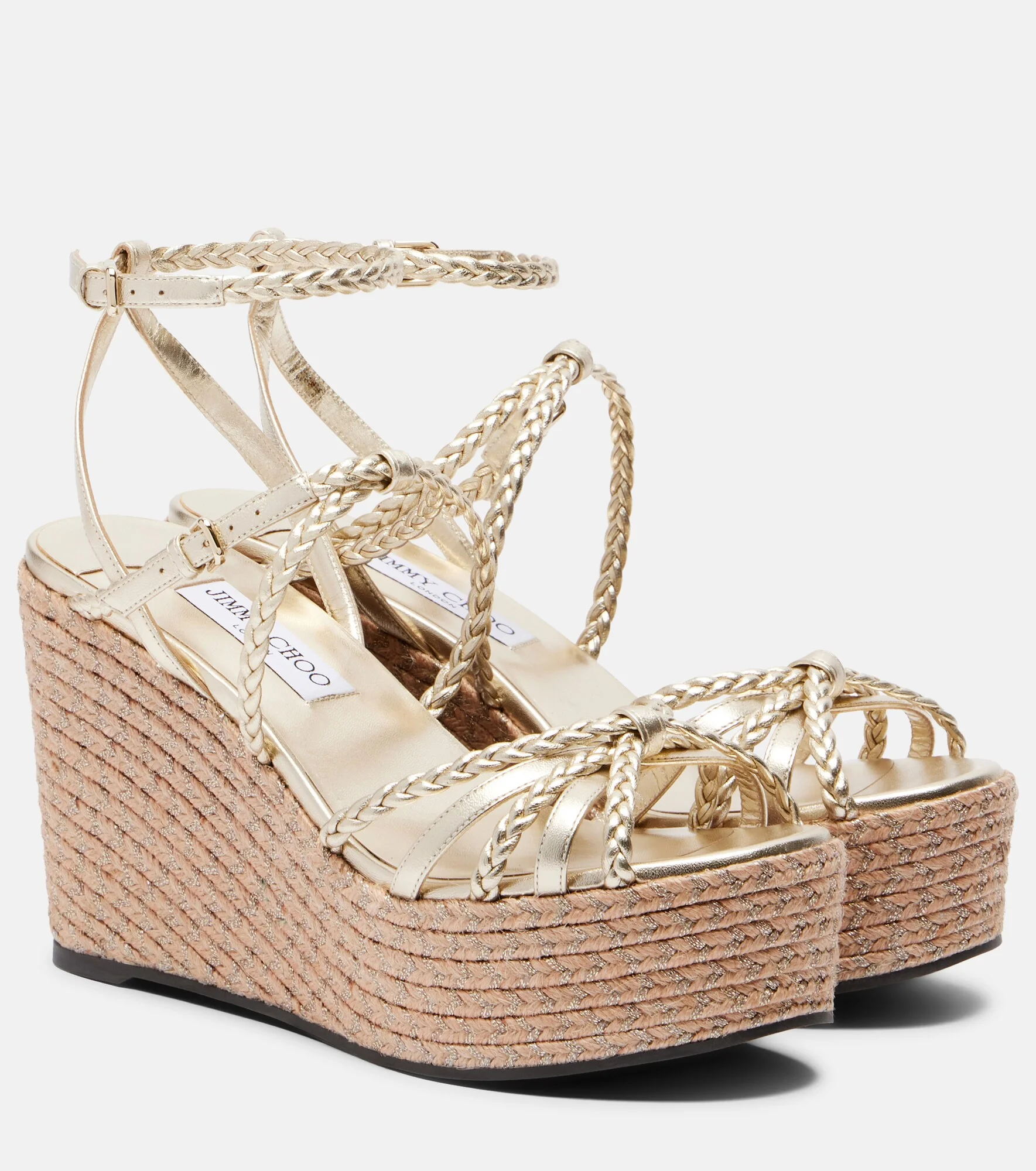 Nyra braided leather espadrille wedges - 1