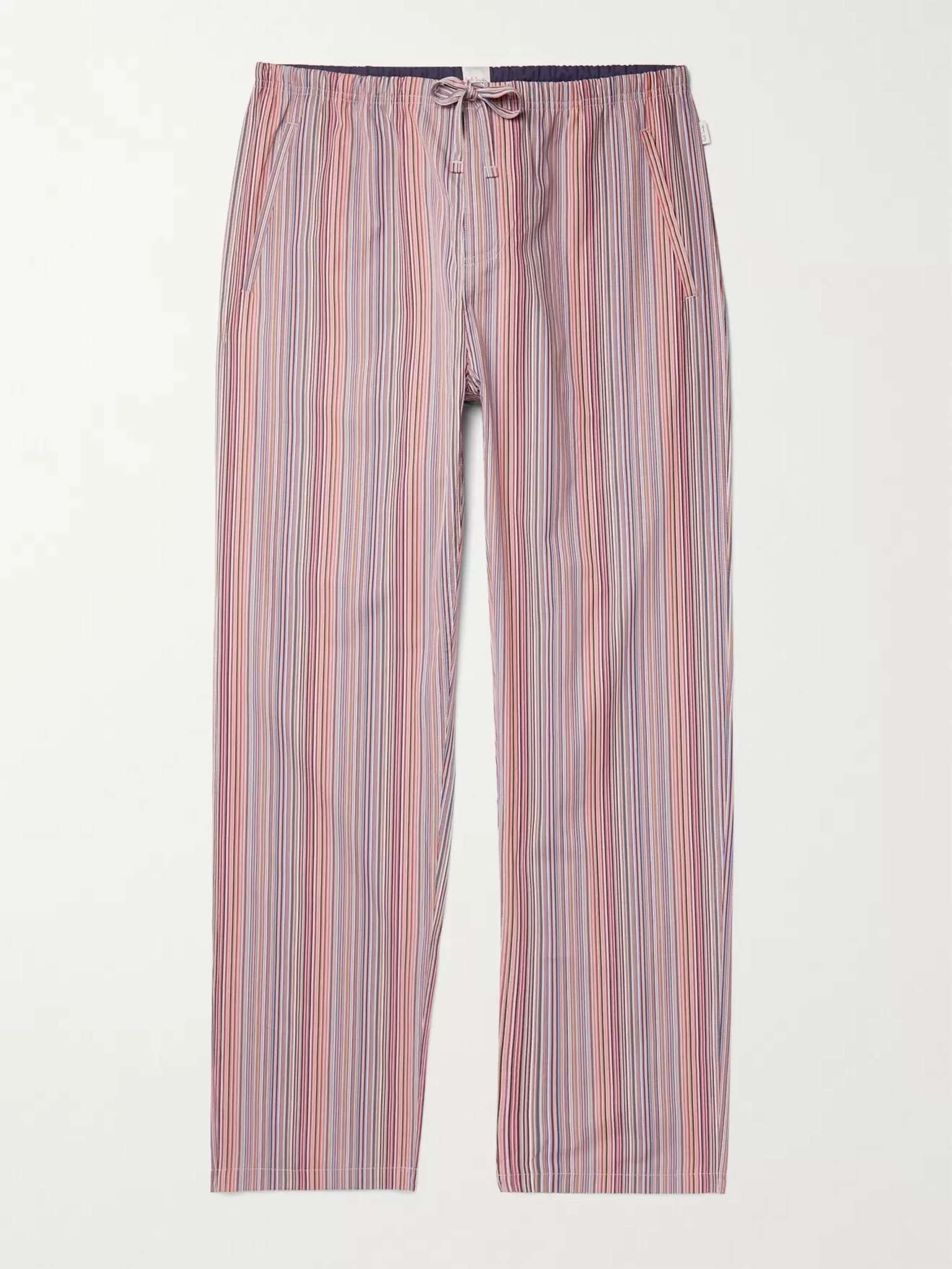 Striped Cotton Drawstring Pyjama Trousers - 1