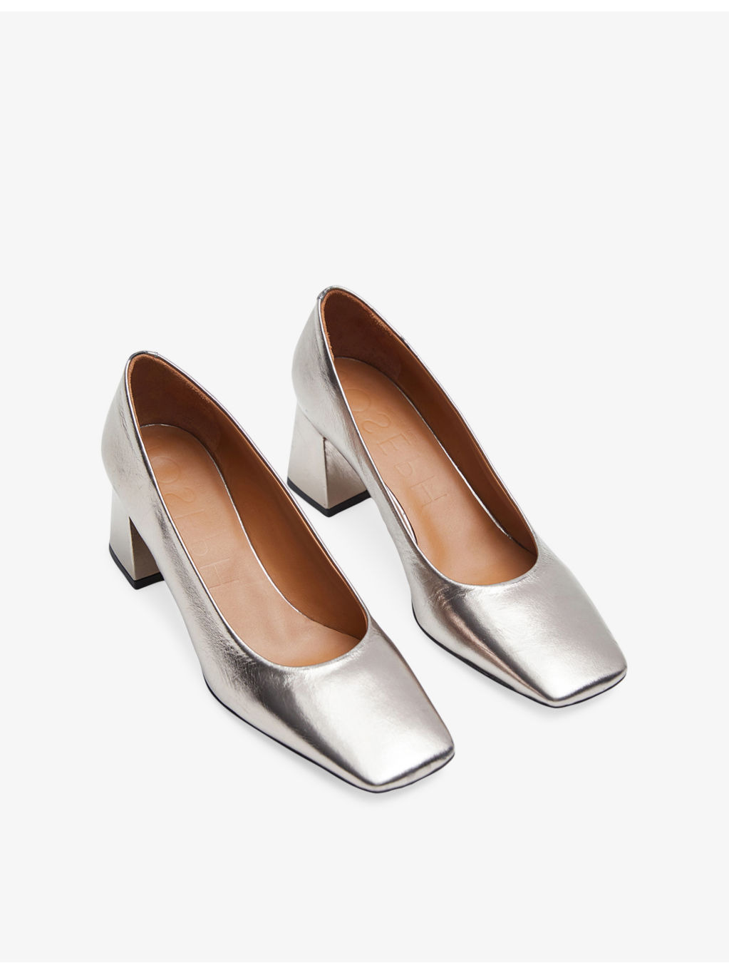 Metallic Leather Heeled Pumps - 3