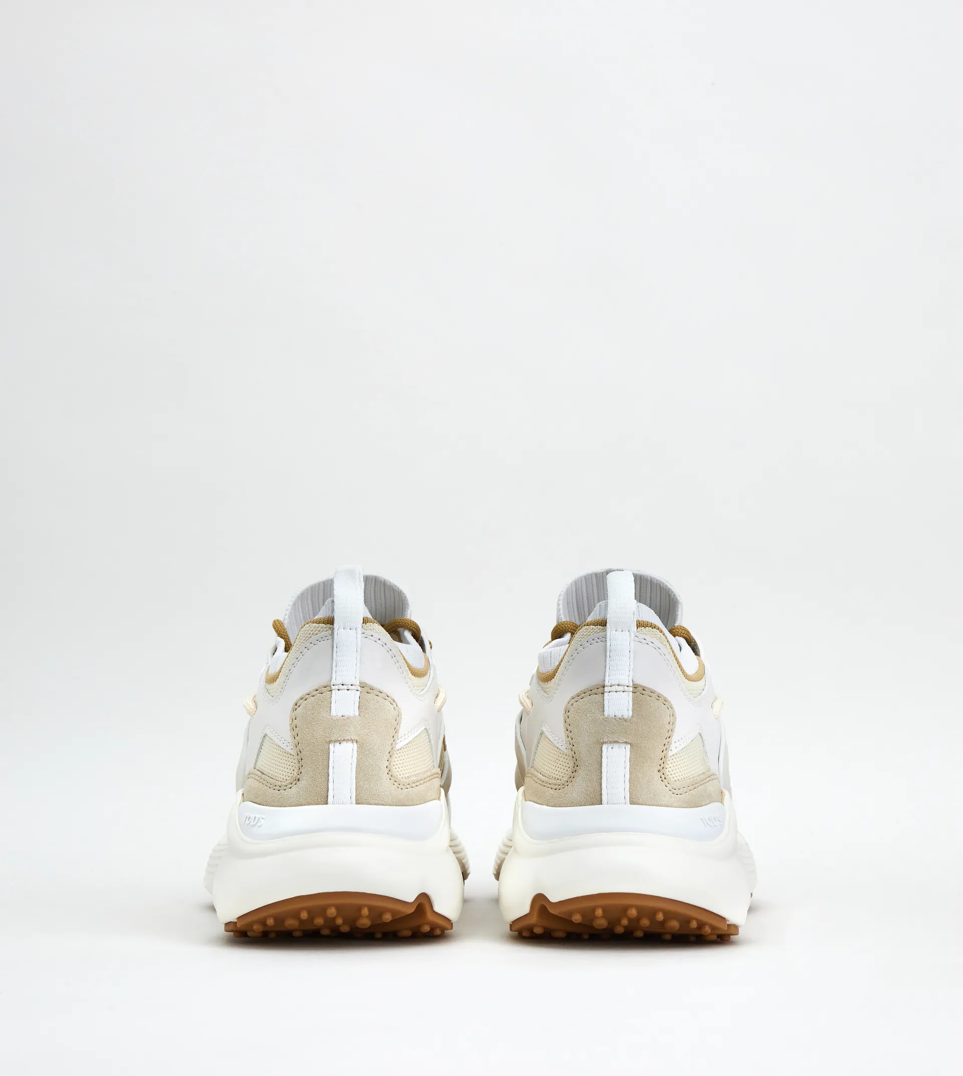 SNEAKERS IN LEATHER AND TECHNICAL FABRIC - WHITE - 2