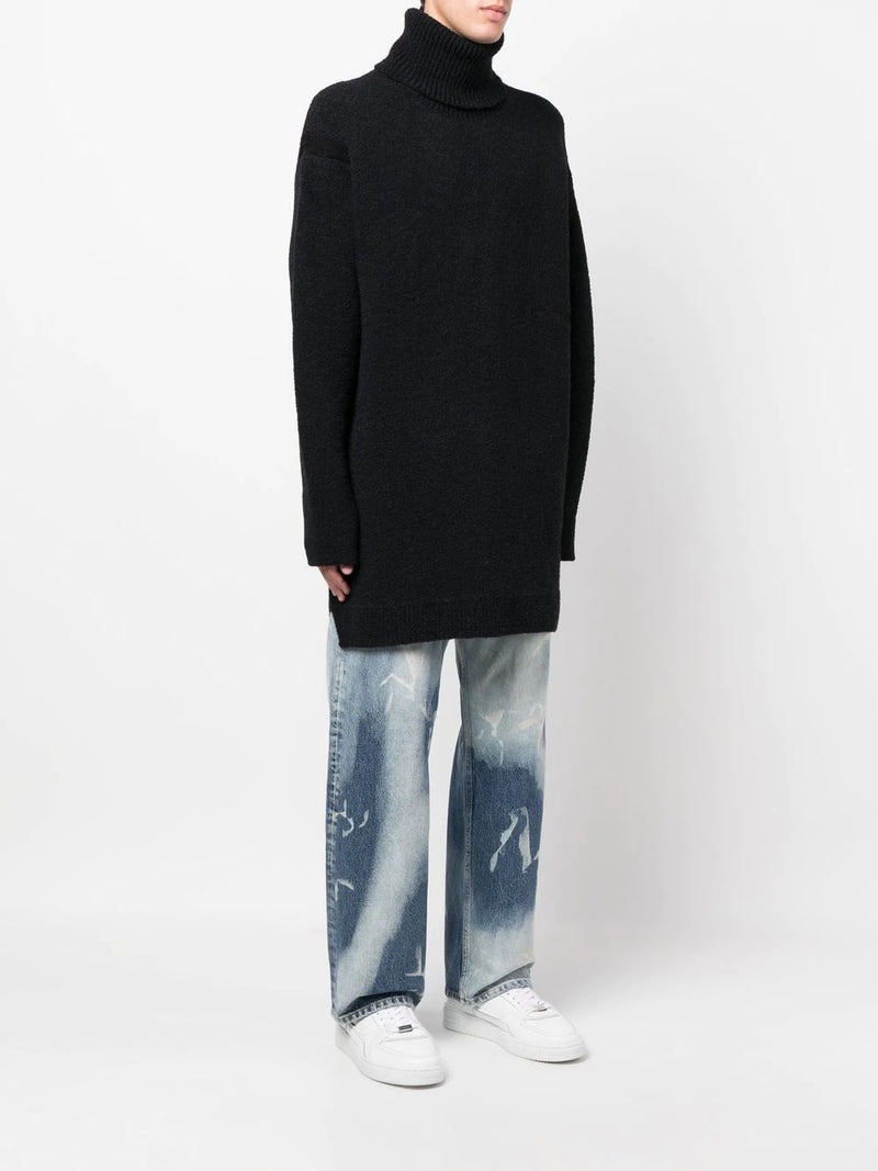 OFF-WHITE Micro Bouclé Turtleneck Black - 6