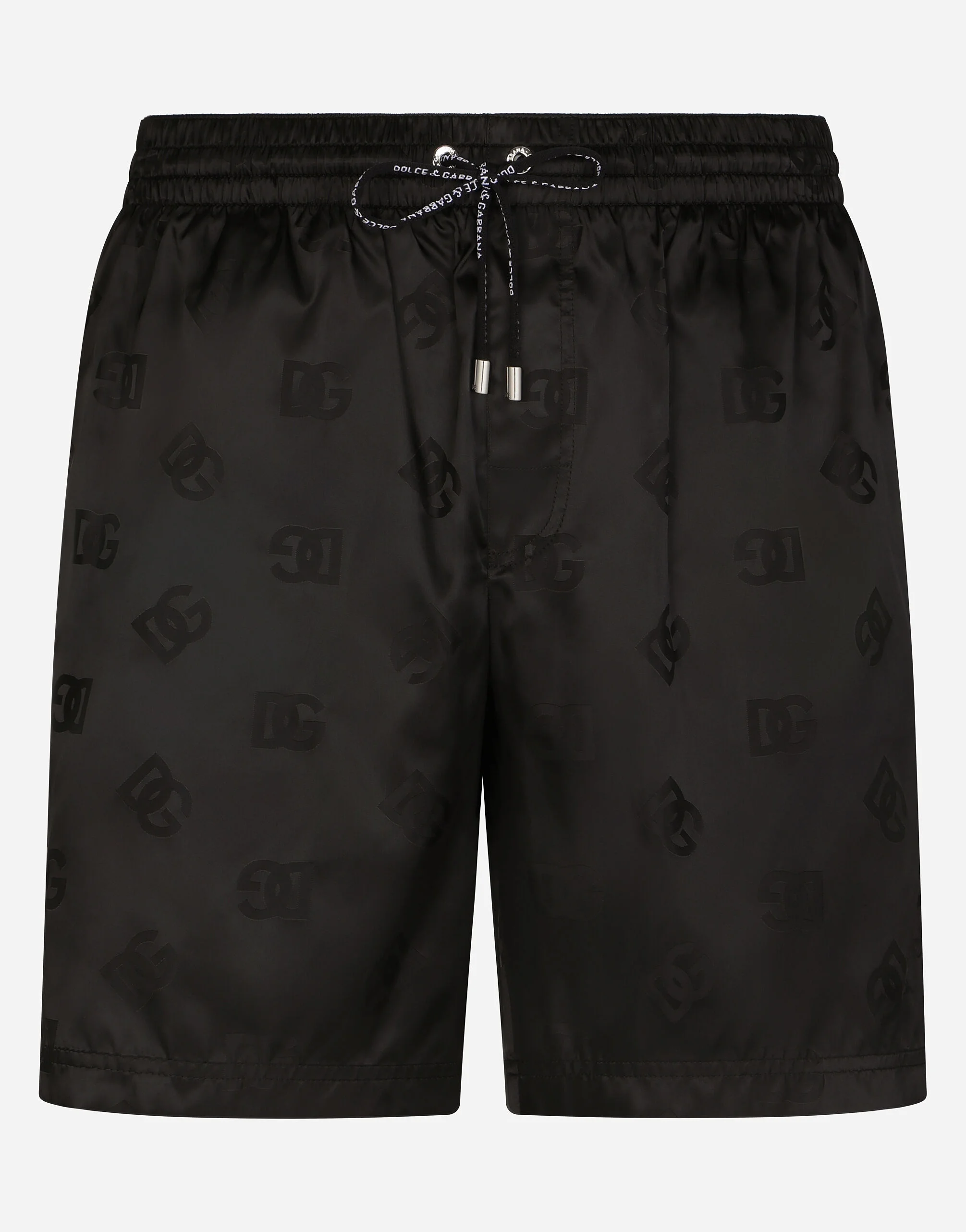 Mid-length jacquard swim trunks with DG Monogram - 1