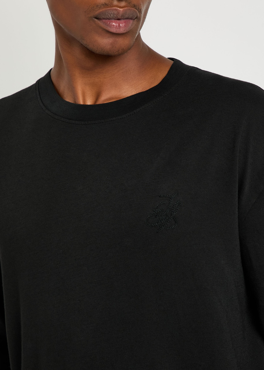 The Elder Statesman Pica Logo-embroidered Cotton and Cashmere-blend top - 5