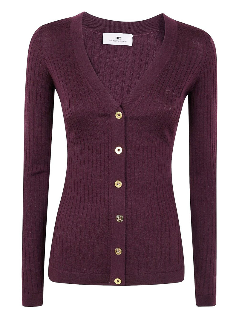 ribbed gold-button cardigan 1