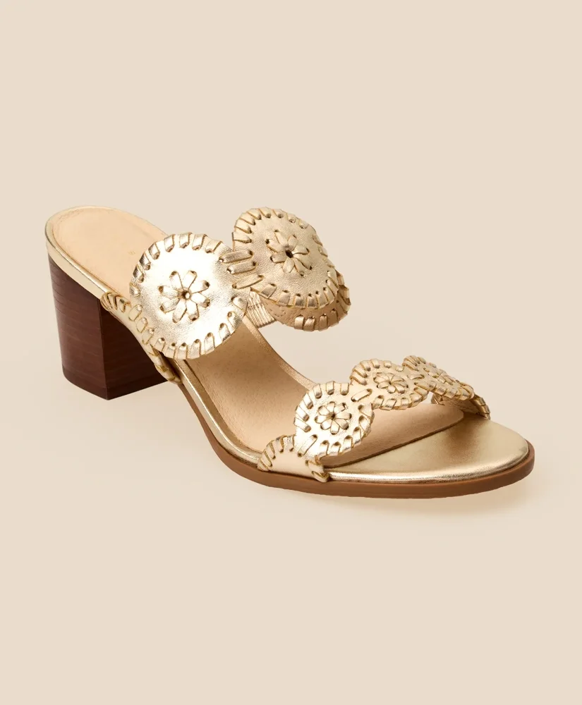 Jack Rogers Lauren Mid-Heel Leather Sandals - 1